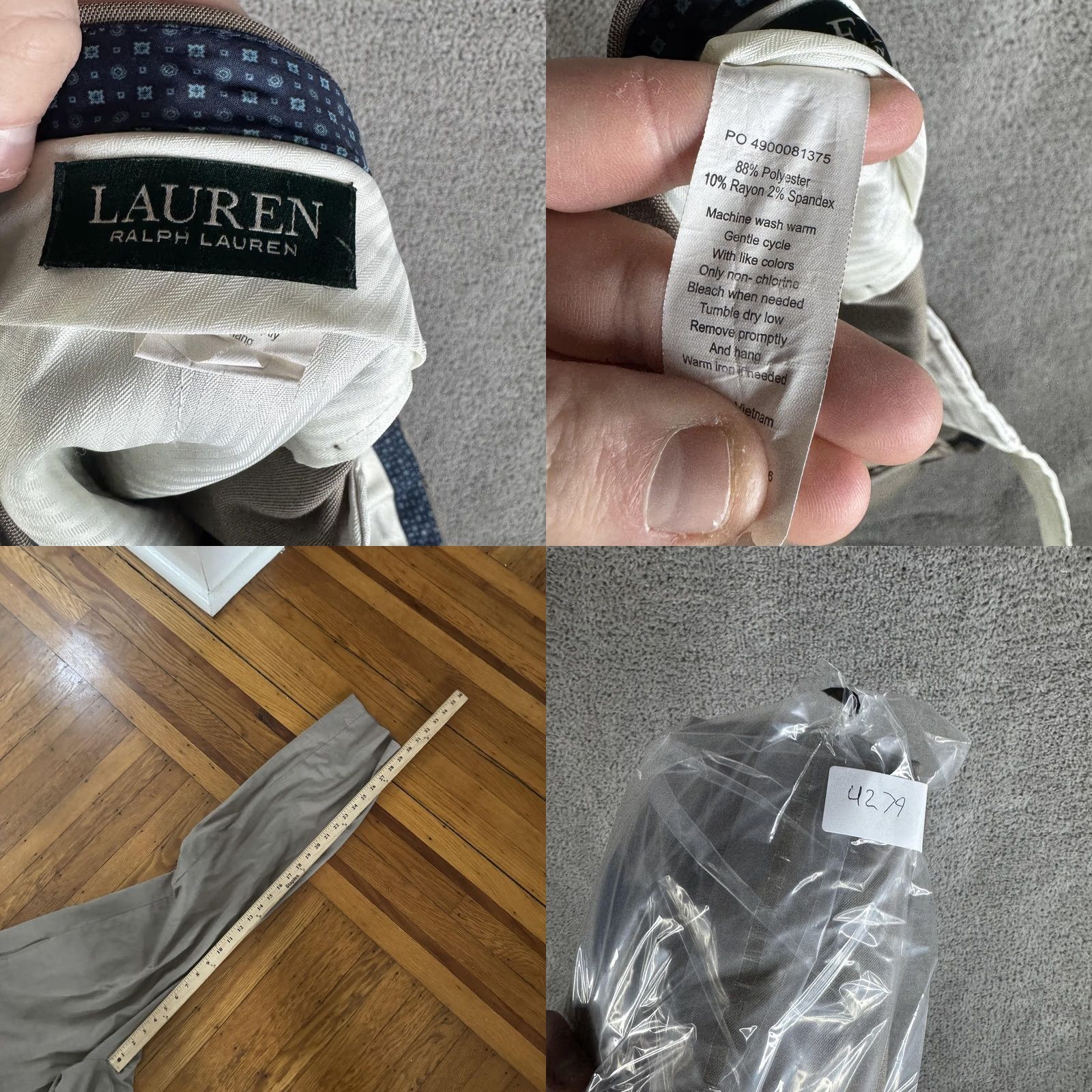 Ralph Lauren Lauren Ralph Lauren Dress Pants Mens 34x30 Beige Flat Front Classic Fit Stretch Pants Boys? Size US 34 / EU 50 - 9 Thumbnail