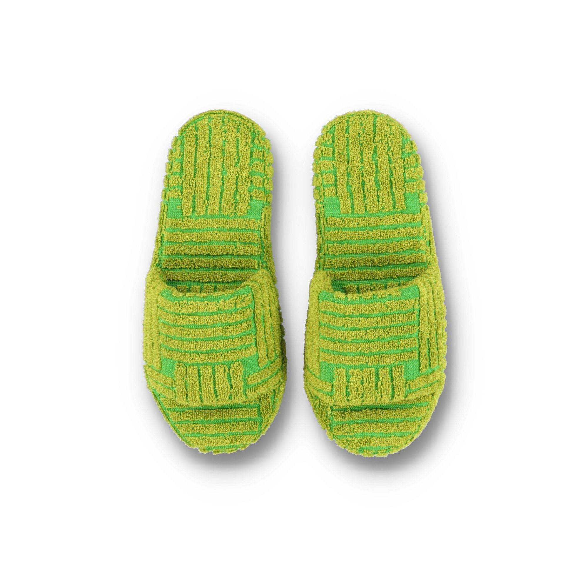 Bottega Veneta Green Kiwi Geometric Resort Sponge Sandals Size US 10 / IT 40 - 2 Thumbnail