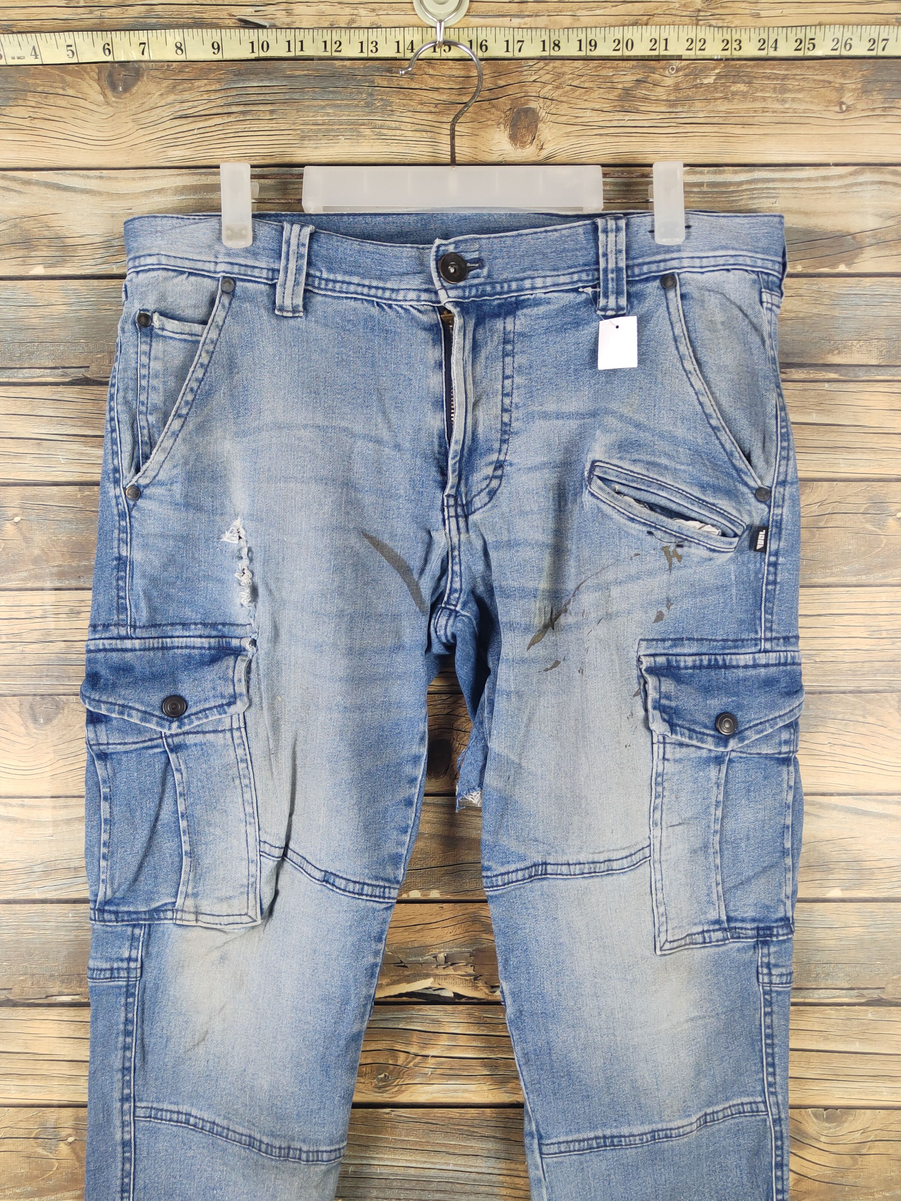 Vintage DL Tora Blue Distressed Ripped Jeans #2121 Size US 35 - 2 Thumbnail