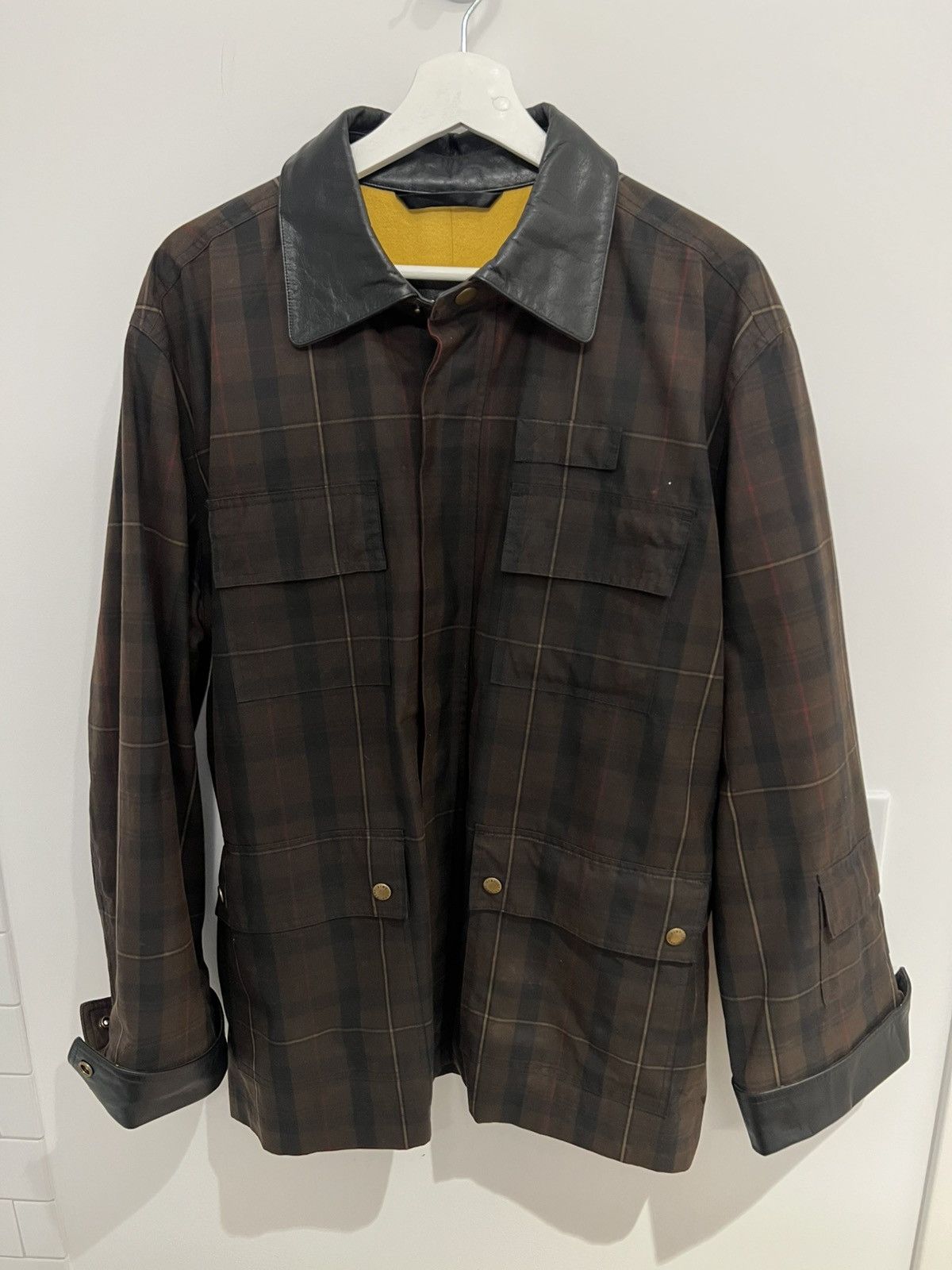 Waxed Country Jacket Brown Plaid M
