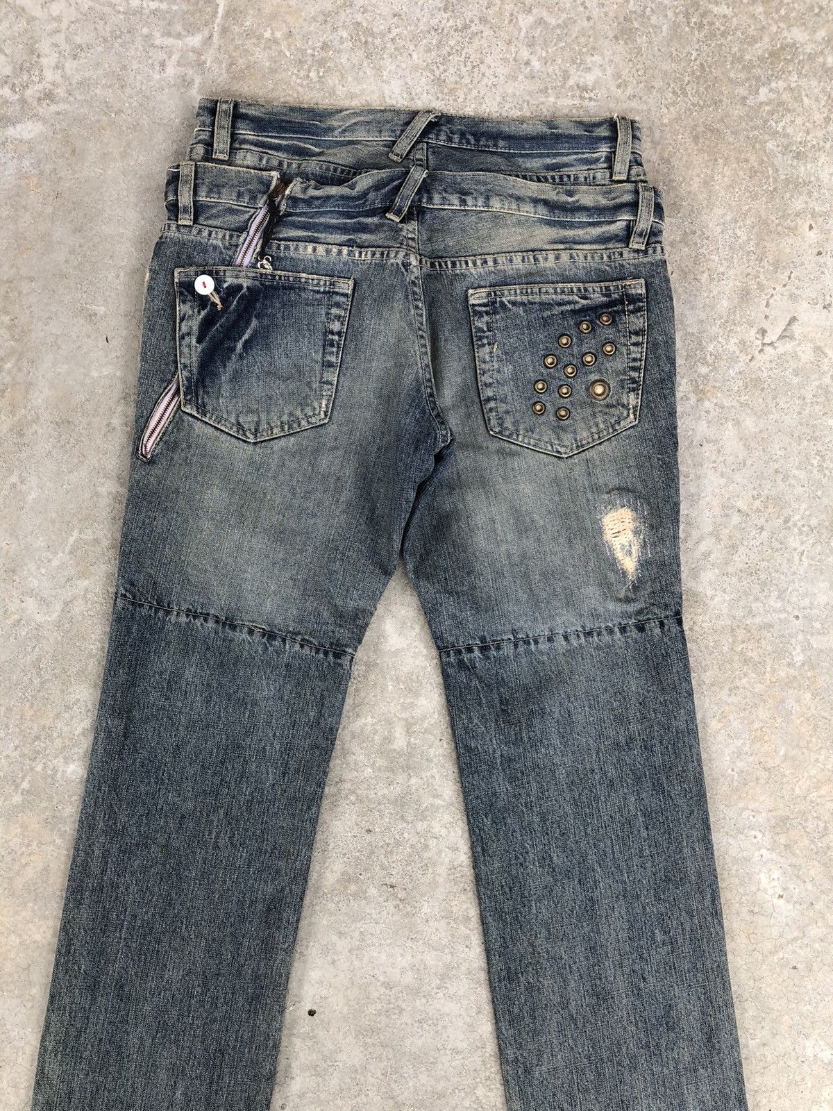 PPFM PPFM Double Waist Distressed Jeans Size US 33 - 8 Thumbnail