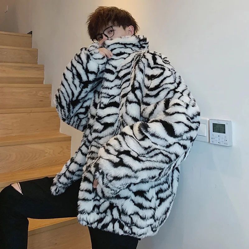 Vintage Avant garde reversible faux fur tiger print hooded jacket Size US M / EU 48-50 / 2 - 2 Thumbnail