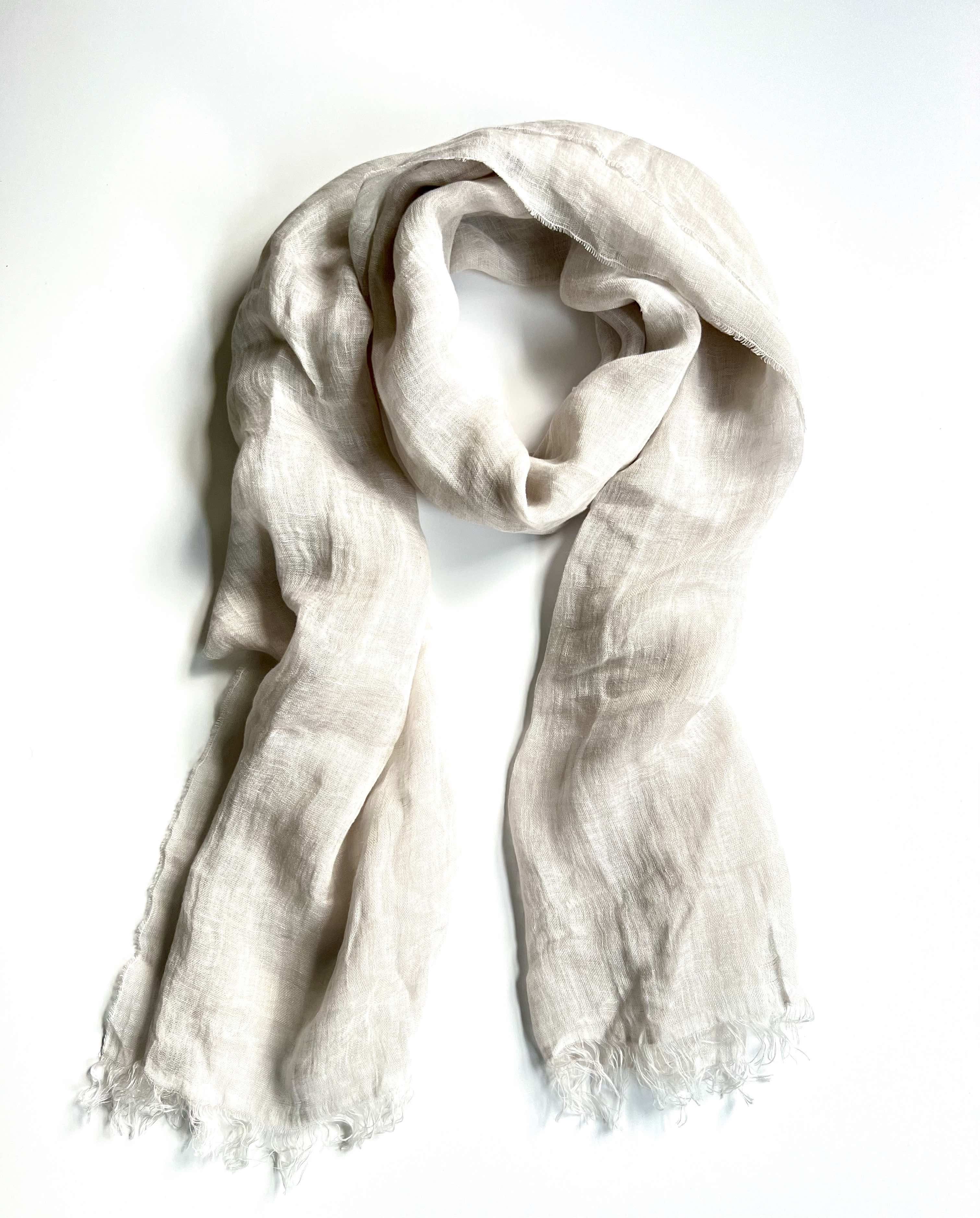 120% Lino 120% LINO Off White Linen Scarf Size ONE SIZE - 2 Thumbnail