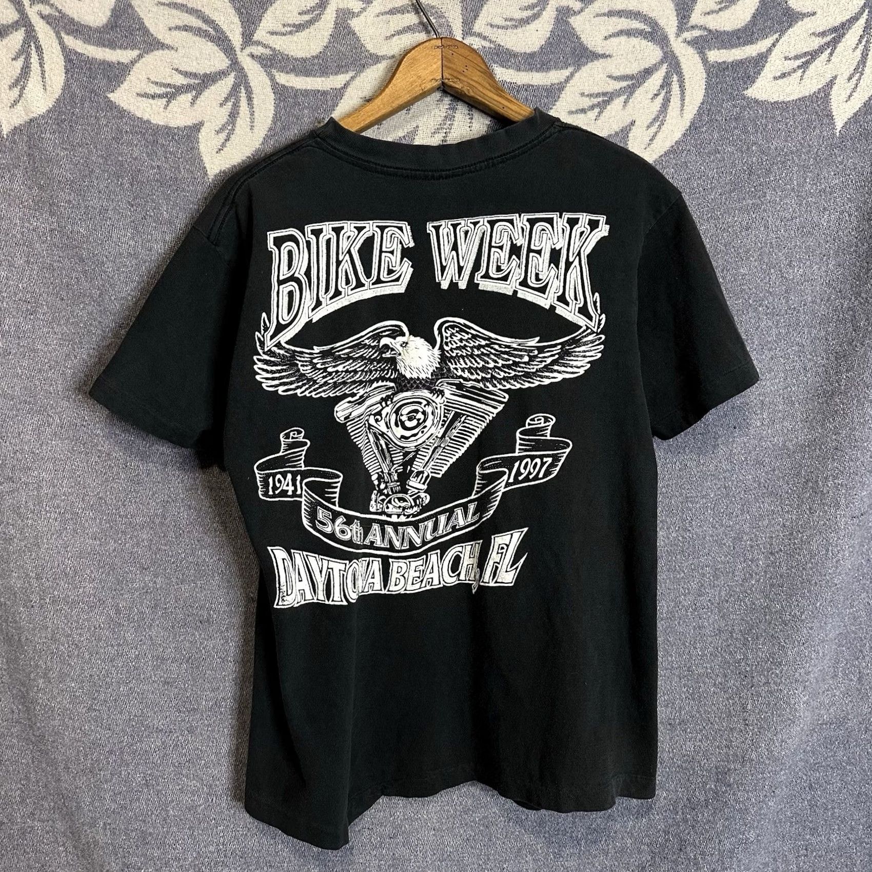 Doublet VINTAGE Daytona Beach 56th Annual Bike Week Double Sided T Shirt Large BLK Men L Crew Neck Graphic Print 90s Motorcycle Beach Logo Short Sleeve Cotton Size US L / EU 52-54 / 3 - 3 Thumbnail