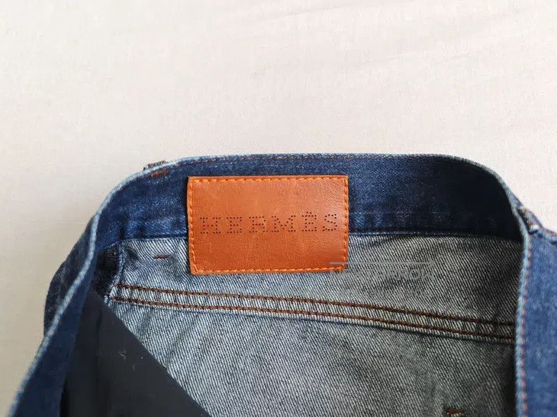 Hermes Hermes Men's Casual Denim Pants, Deep Blue, Pure Cotton, L Size US 40 / EU 56 - 4 Thumbnail