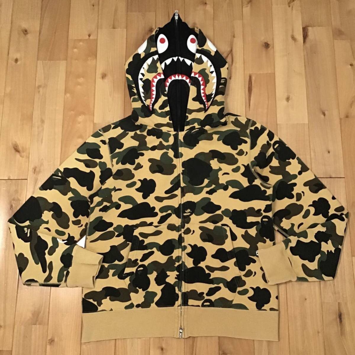 Bape BAPE Double shark full zip hoodie 1st camo yellow APE Size US M / EU 48-50 / 2 - 1 Thumbnail