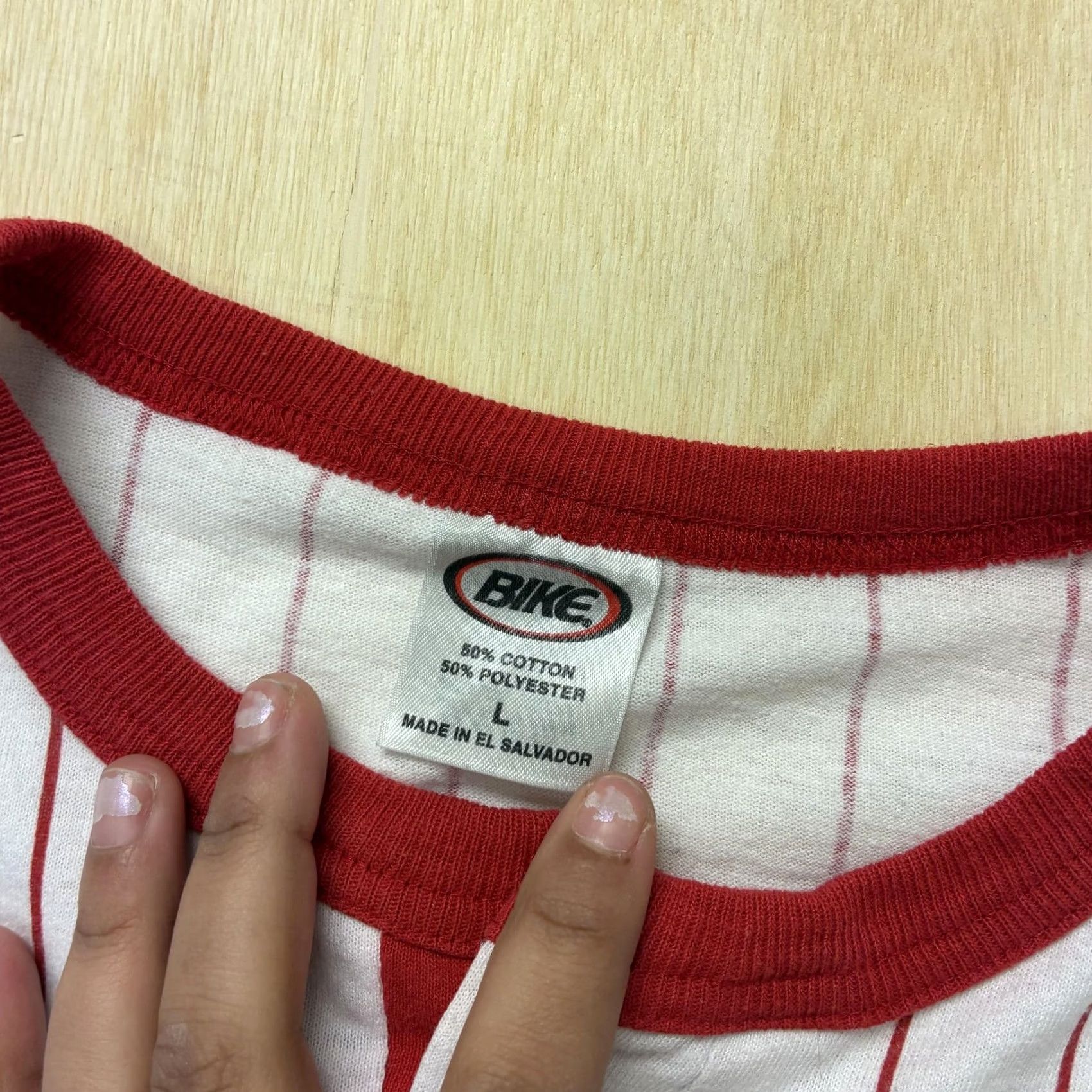 Vintage VINTAGE BIKE Kittanning All-Stars Shirt Mens L White Striped Henley Tee T-Shirt Size US L / EU 52-54 / 3 - 4 Thumbnail