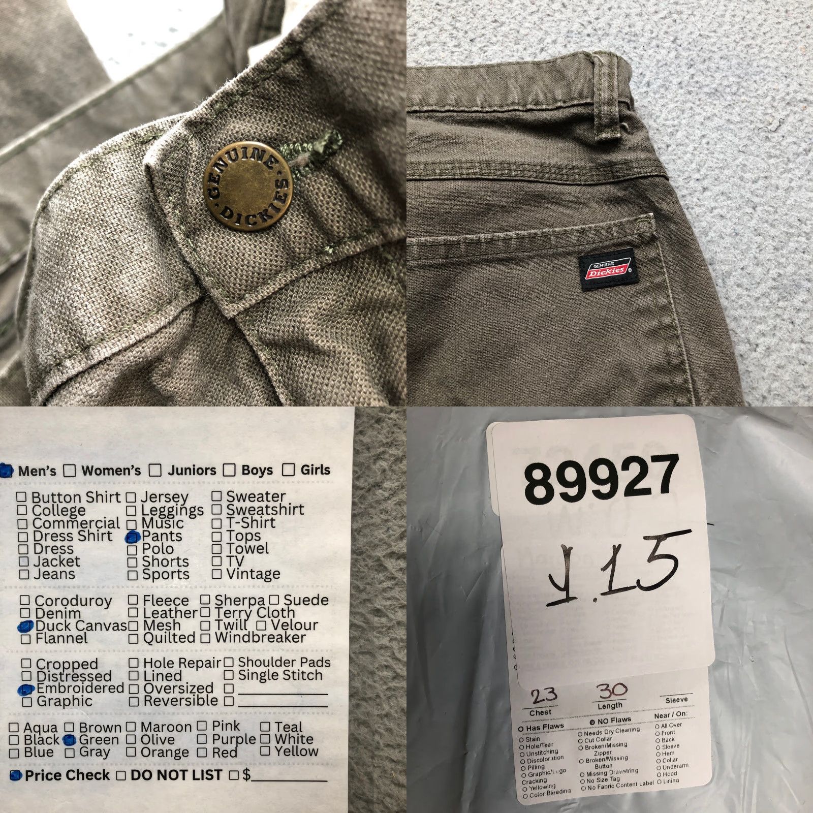 Dickies Dickies Genuine Flex Duck Carpenter Pants Men 44x30 Green Utility Work Pockets Canvas EU1939RMS Size US 44 / EU 60 - 8 Thumbnail
