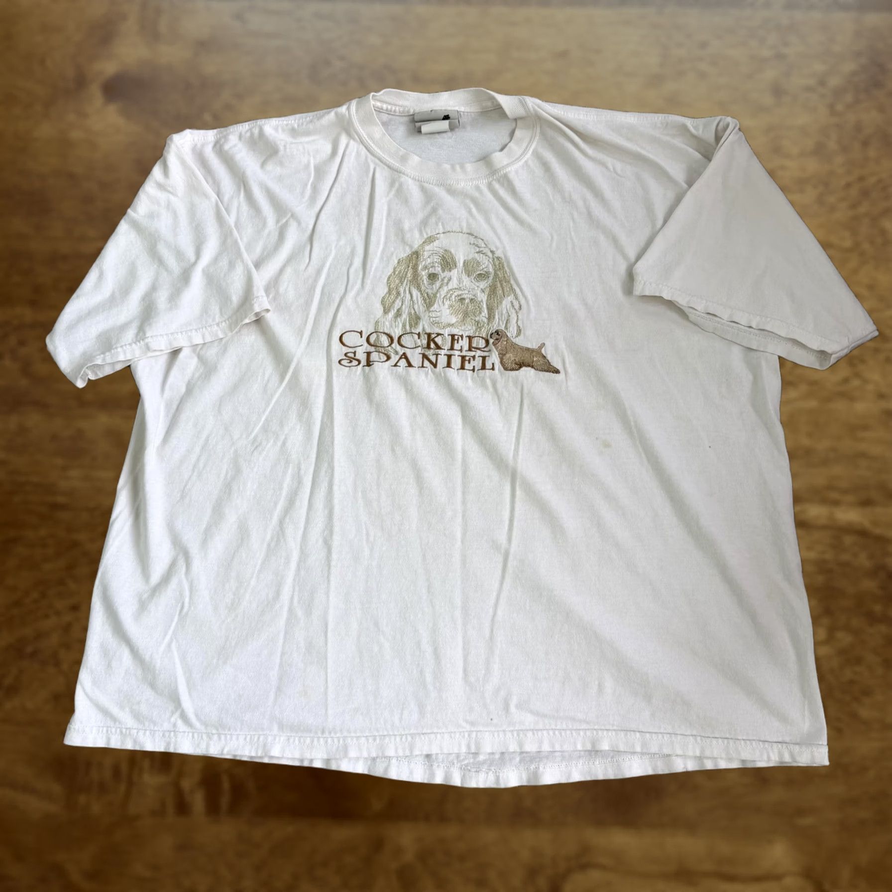 Vintage GR8 DOGS Shirt Mens 2XL White Cocker Spaniel Embroidered Tee Size US XXL / EU 58 / 5 - 1 Thumbnail