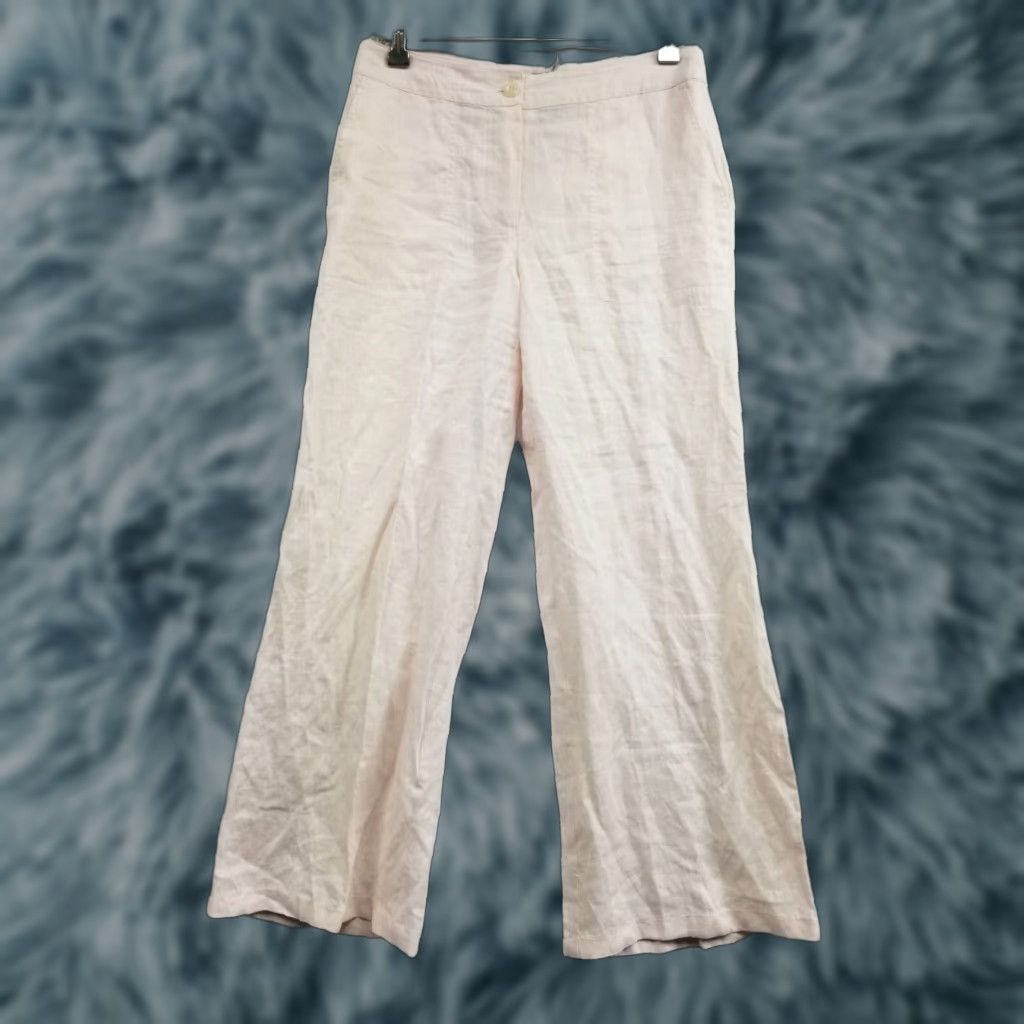 Vintage Hennes Dress Pants Women's 100 % Linen Peach Size 8 Bootcut Inseam 32 in" Size 30" / US 8 / IT 44 - 1 Thumbnail