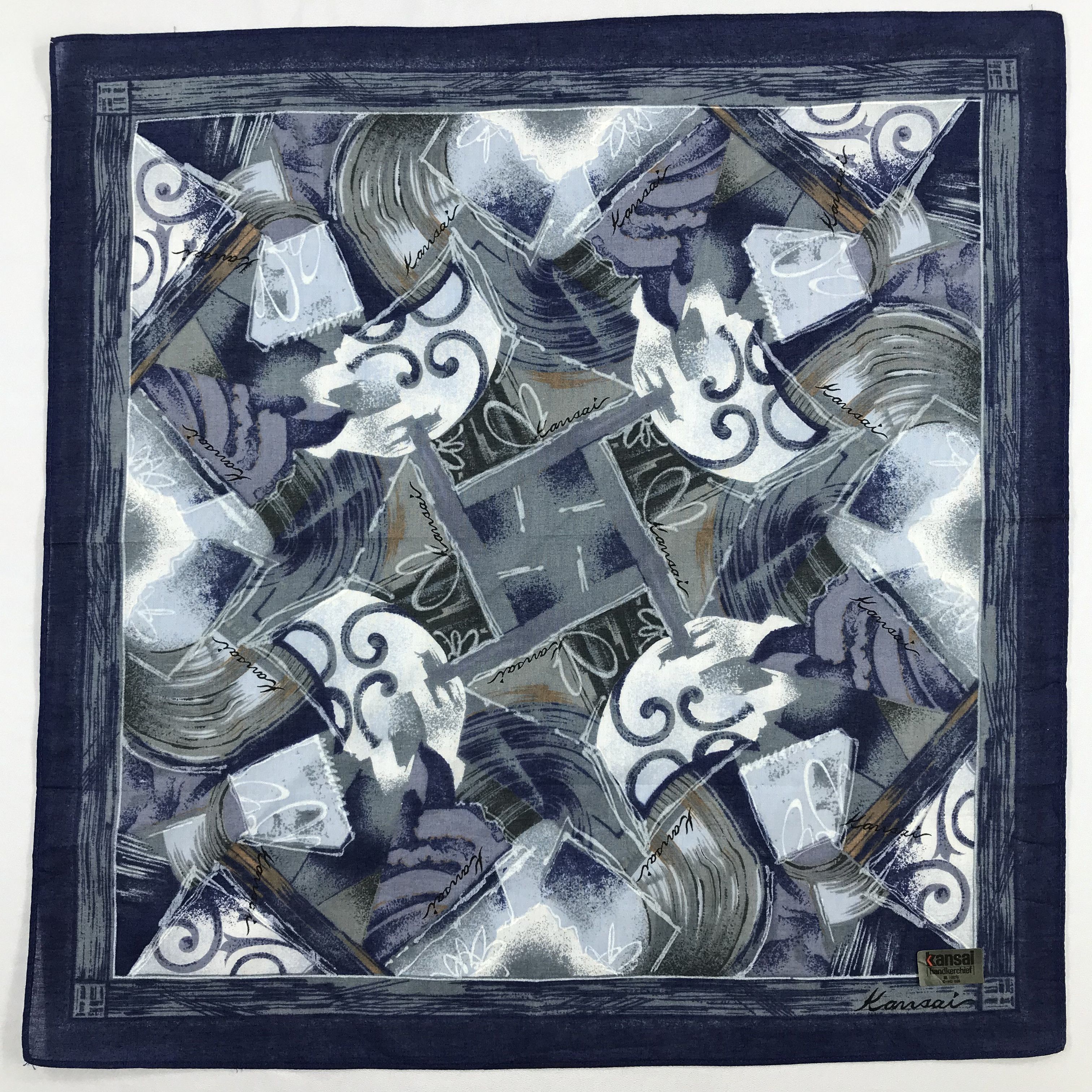 Kansai Yamamoto × Vintage Kansai Bandana / Handkerchief / Neckerchief - S2158 Size ONE SIZE - 1 Thumbnail