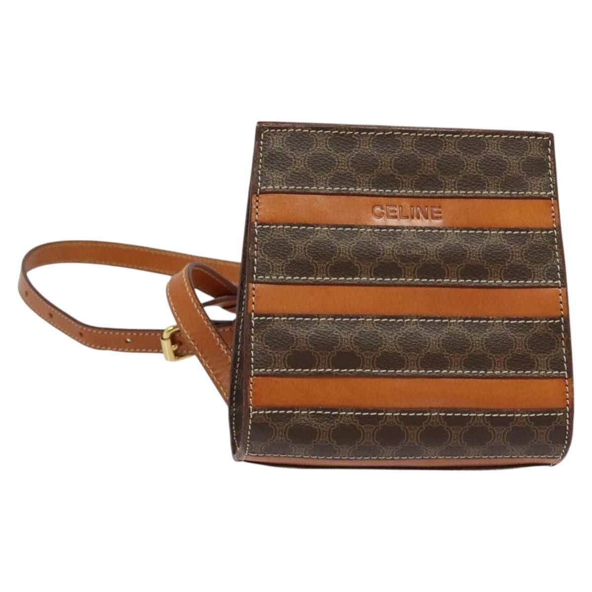 Celine CELINE Macadam Canvas Backpack Pvc Leather Brown Gold Size ONE SIZE - 1 Thumbnail