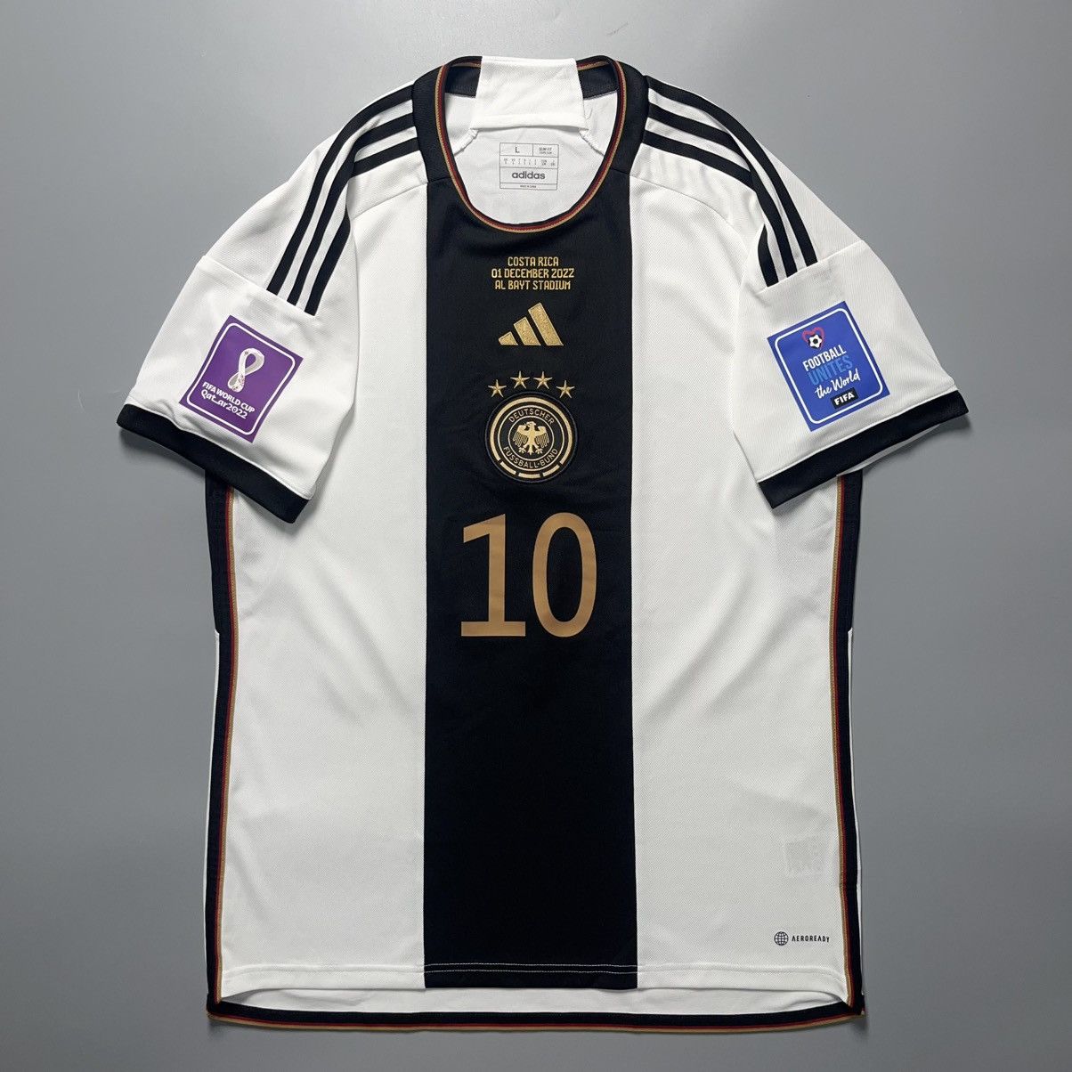 Adidas GERMANY ADIDAS 2022 WORLD CUP SOCCER HOME JERSEY #10 GNABRY Size US L / EU 52-54 / 3 - 2 Thumbnail