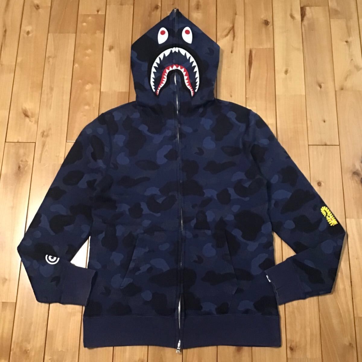 BAPE Jacquard camo Shark full zip hoodie blue camo APE