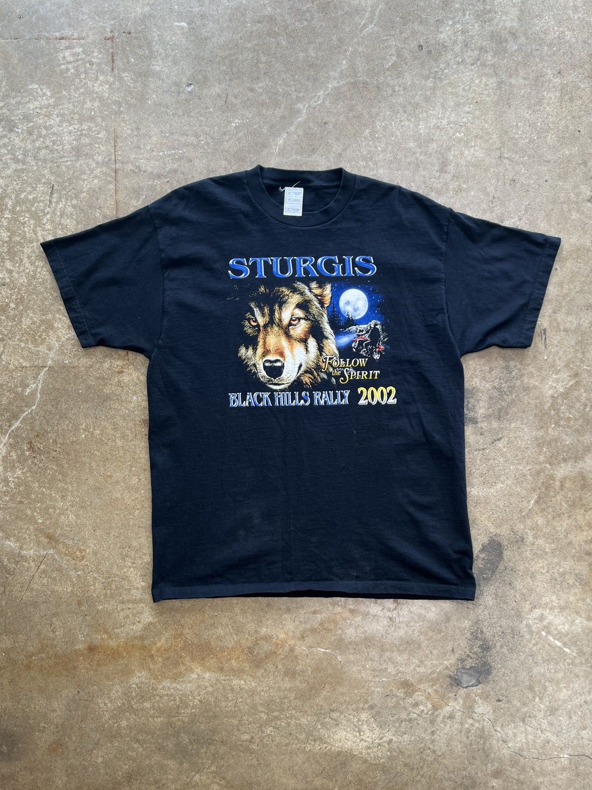 Harley Davidson Vintage 2002 Black Hills Rally Wolf Motorcycle Nature Tee XL Size US XL / EU 56 / 4 - 2 Thumbnail