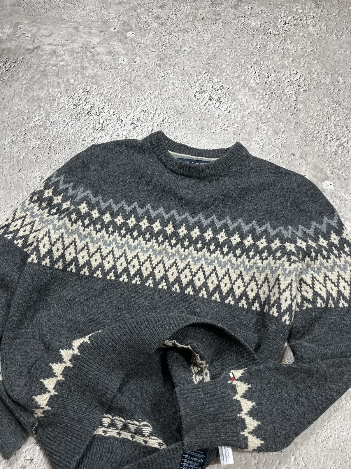 Tommy Hilfiger Tommy Hilfiger Nordic Wool Blend Sweater Grey Fair Isle Size US S / EU 44-46 / 1 - 10 Thumbnail