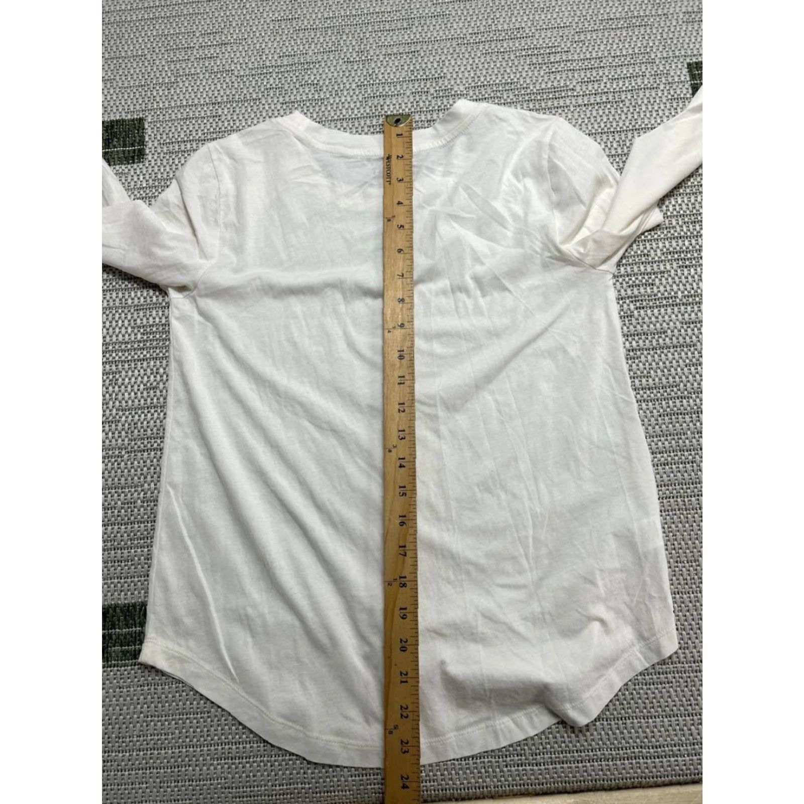 Loft Loft Womens XS White Cotton Classic Fit Shirt Tail Hem Crew Neck Tee Size XS / US 0-2 / IT 36-38 - 4 Thumbnail