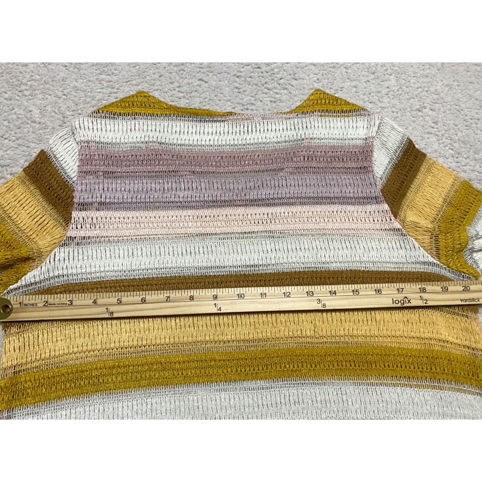 Soft Surroundings Soft Surroundings Blouse Womens PM Multicolor Striped V-Neck Knit 3/4 Sleeve Size M / US 6-8 / IT 42-44 - 7 Thumbnail