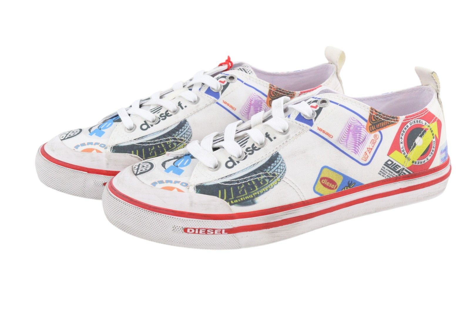 Diesel S-ATHOS LOW EU45 Patterned Low Top Laced Almond Toe 40847 Size US 12 / EU 45 - 4 Thumbnail