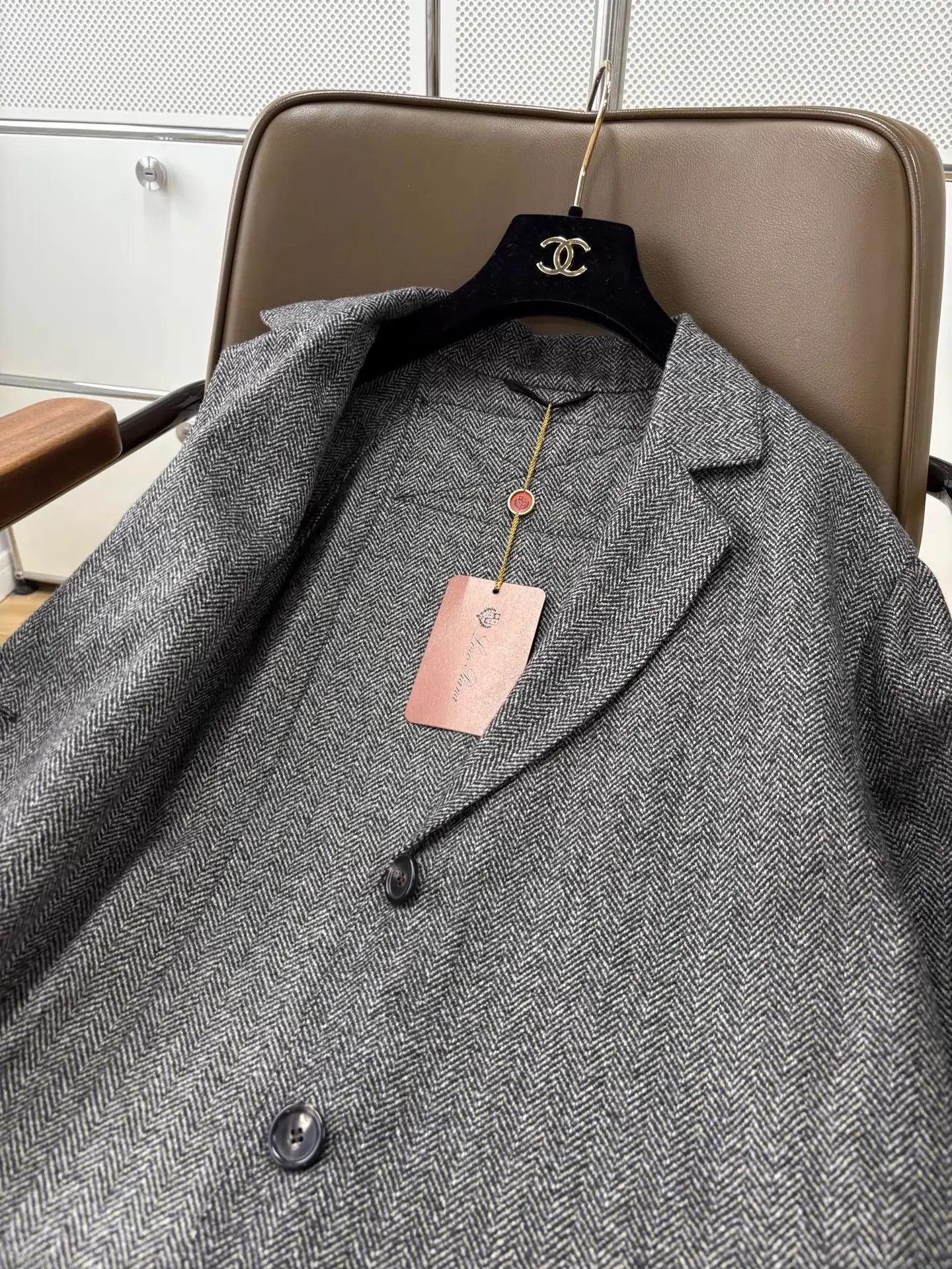 Loro Piana LoroPiana v-neck houndstooth casual blazer gray IT38 Size XS / US 0-2 / IT 36-38 - 5 Thumbnail