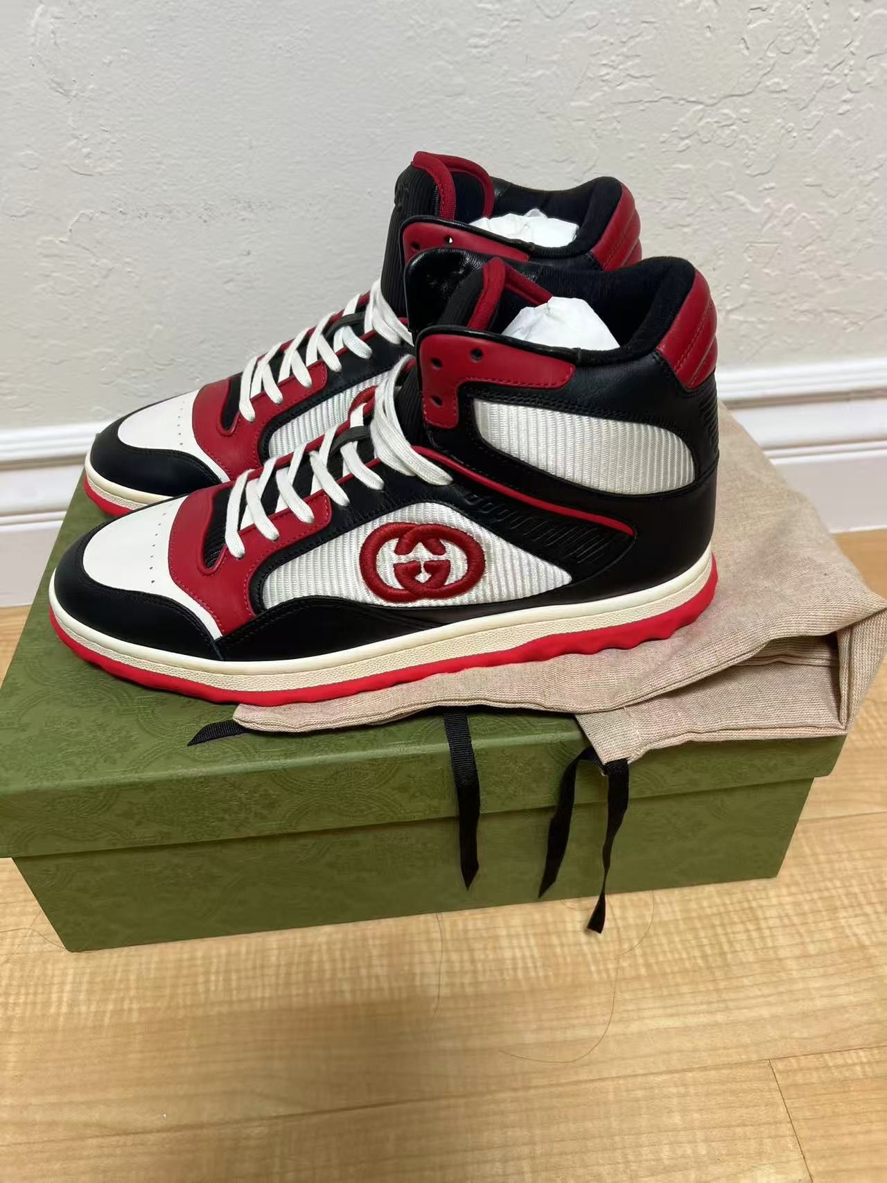 Gucci men Gucci MAC80 High Black White Red Size US 10.5 / EU 43-44 - 6 Thumbnail