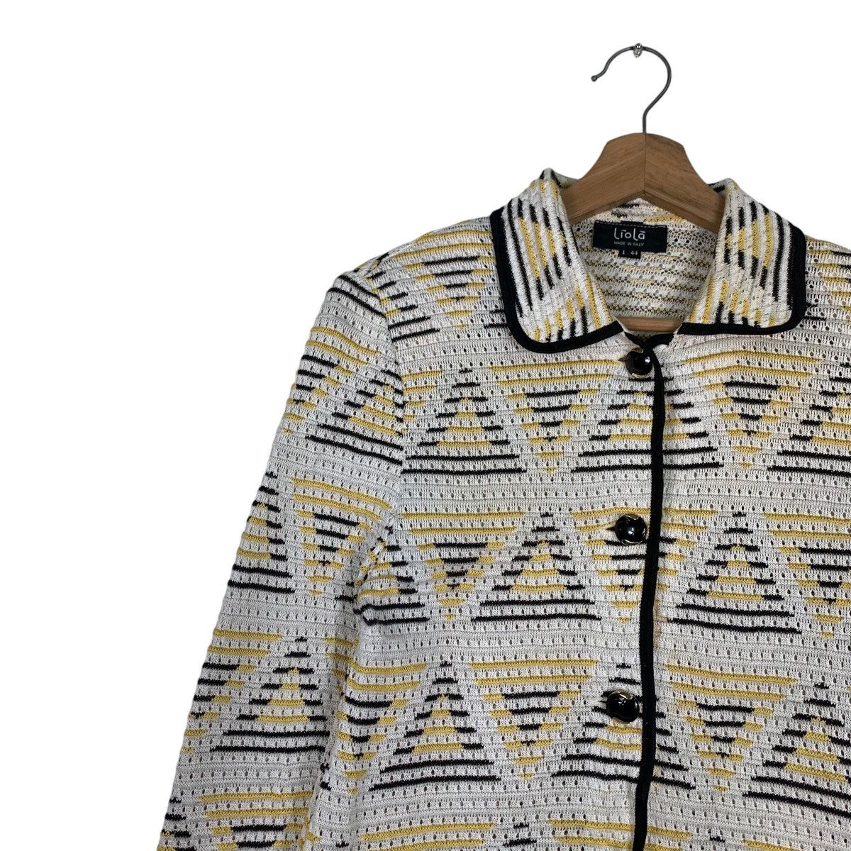 Japanese Brand LIOLA Triangle Logo All Over Button Jacket #1194-C54 Size M / US 6-8 / IT 42-44 - 6 Thumbnail
