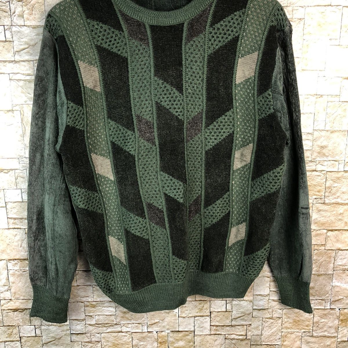 Japanese Brand Destinaren checkered vintage Green Knitwear #A1200 Size US S / EU 44-46 / 1 - 3 Thumbnail