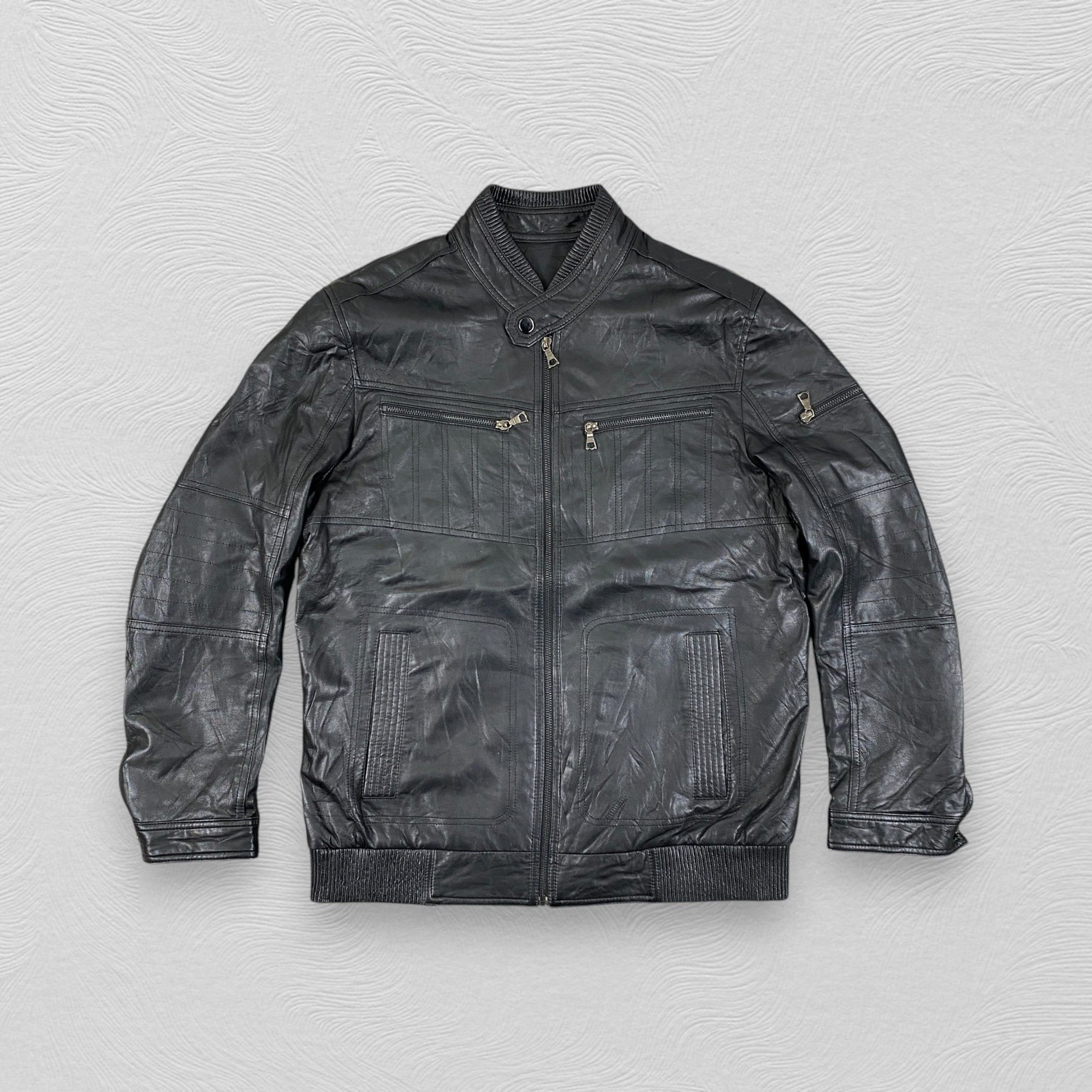 If Six Was Nine Vintage Massimo Collection Biker Black Jacket- J427 Size US L / EU 52-54 / 3 - 1 Thumbnail