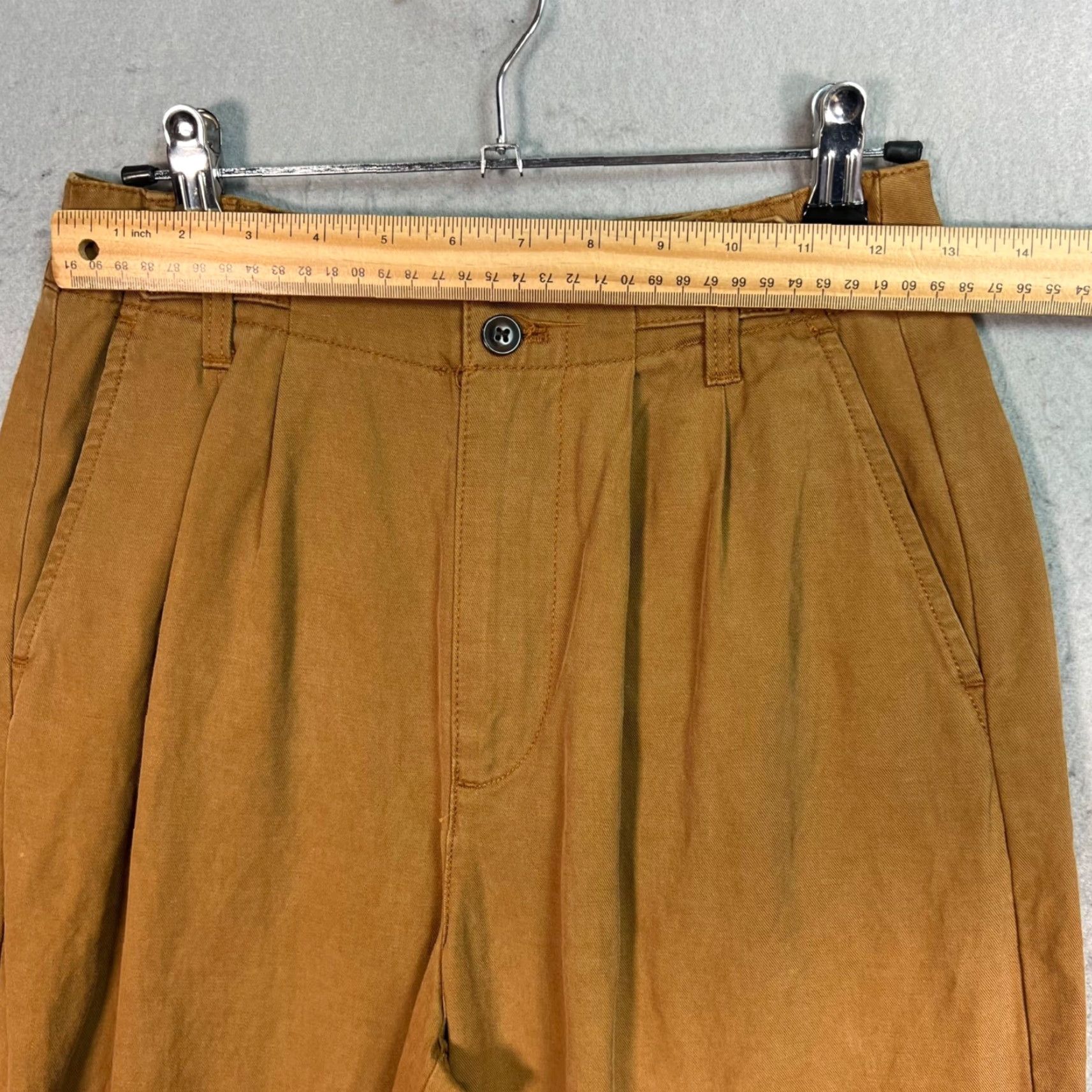 Madewell Madewell Brand Womens Pleated Wide-Leg Pants Size 00 Lyocell Cotton Blend Brown Size 24" / US 00 / IT 34 - 5 Thumbnail