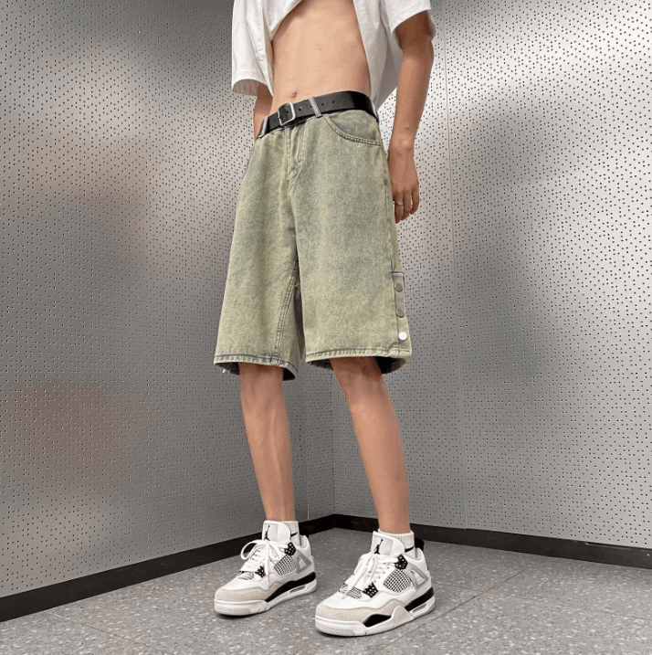 Japanese Brand × Jean Casual straight breasted split denim shorts Size US 32 / EU 48 - 3 Thumbnail