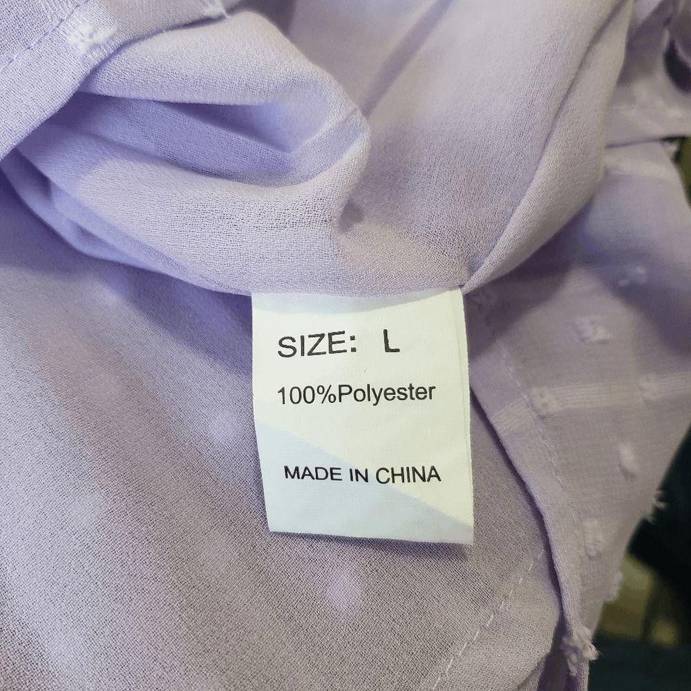 Designer CT1035 Ladies Lavender and Lace Blouse L Size L / US 10 / IT 46 - 5 Thumbnail