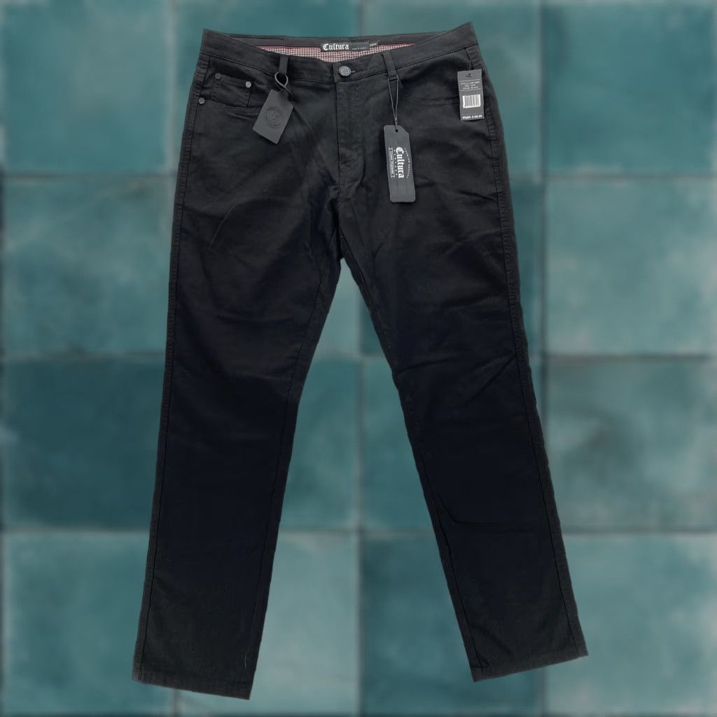 Vintage Cultura Pants Mens 34x30 Black Classic Stretch Premium Modern Casual 5-Pocket Size US 34 / EU 50 - 1 Thumbnail