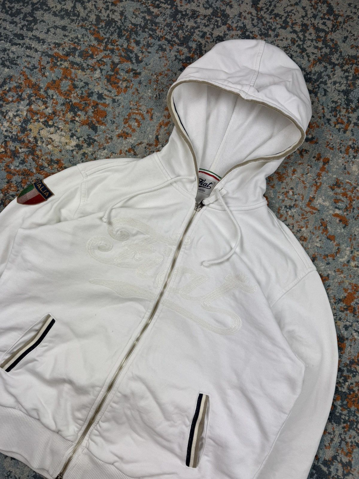 Vintage Vintage y2k Fiat spellout embroidered zip hoodie chief keef Size US L / EU 52-54 / 3 - 4 Thumbnail