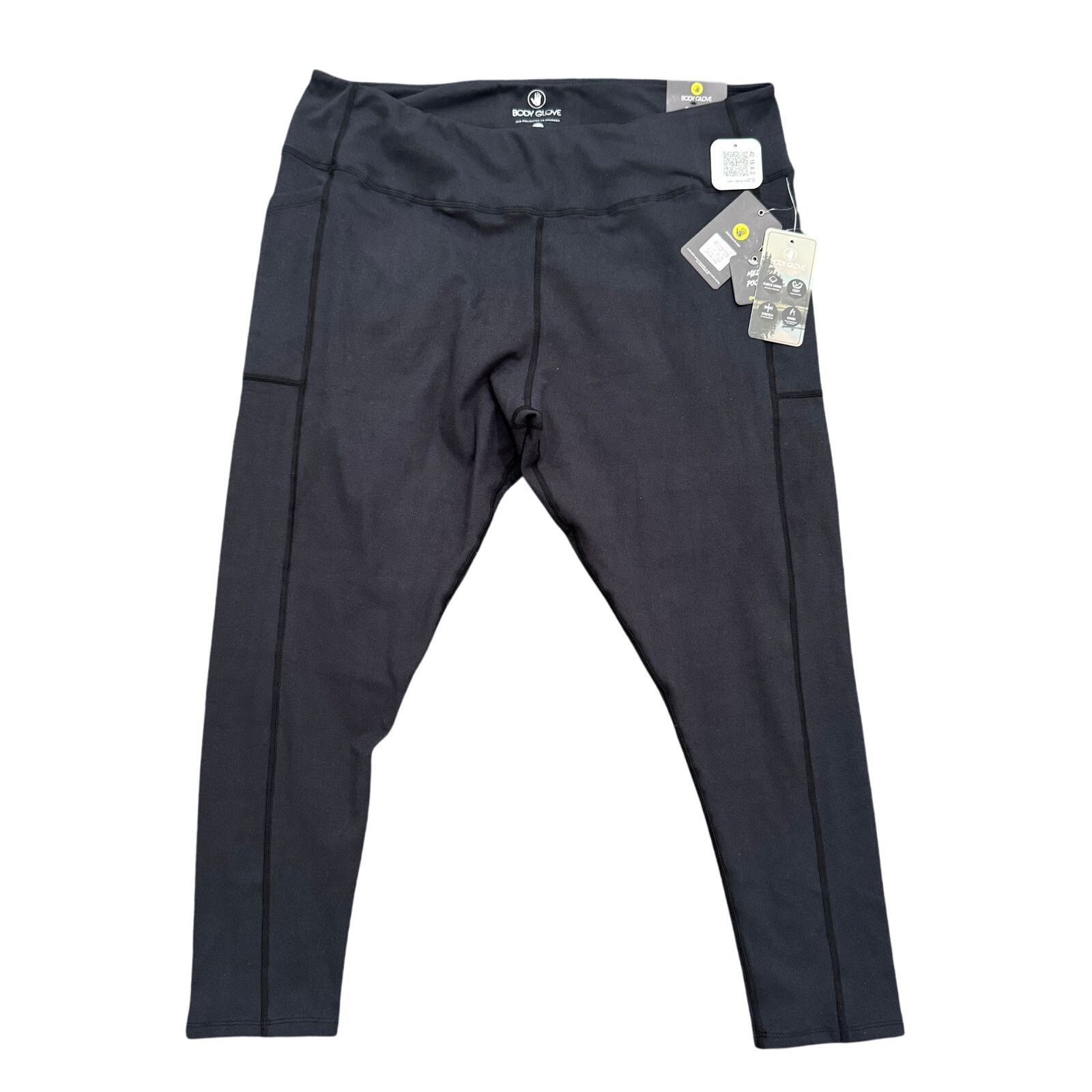Body Glove Body Glove High Waisted Full Length Legging Black, Size 3XL Size 34" / US 12 / IT 48 - 1 Thumbnail