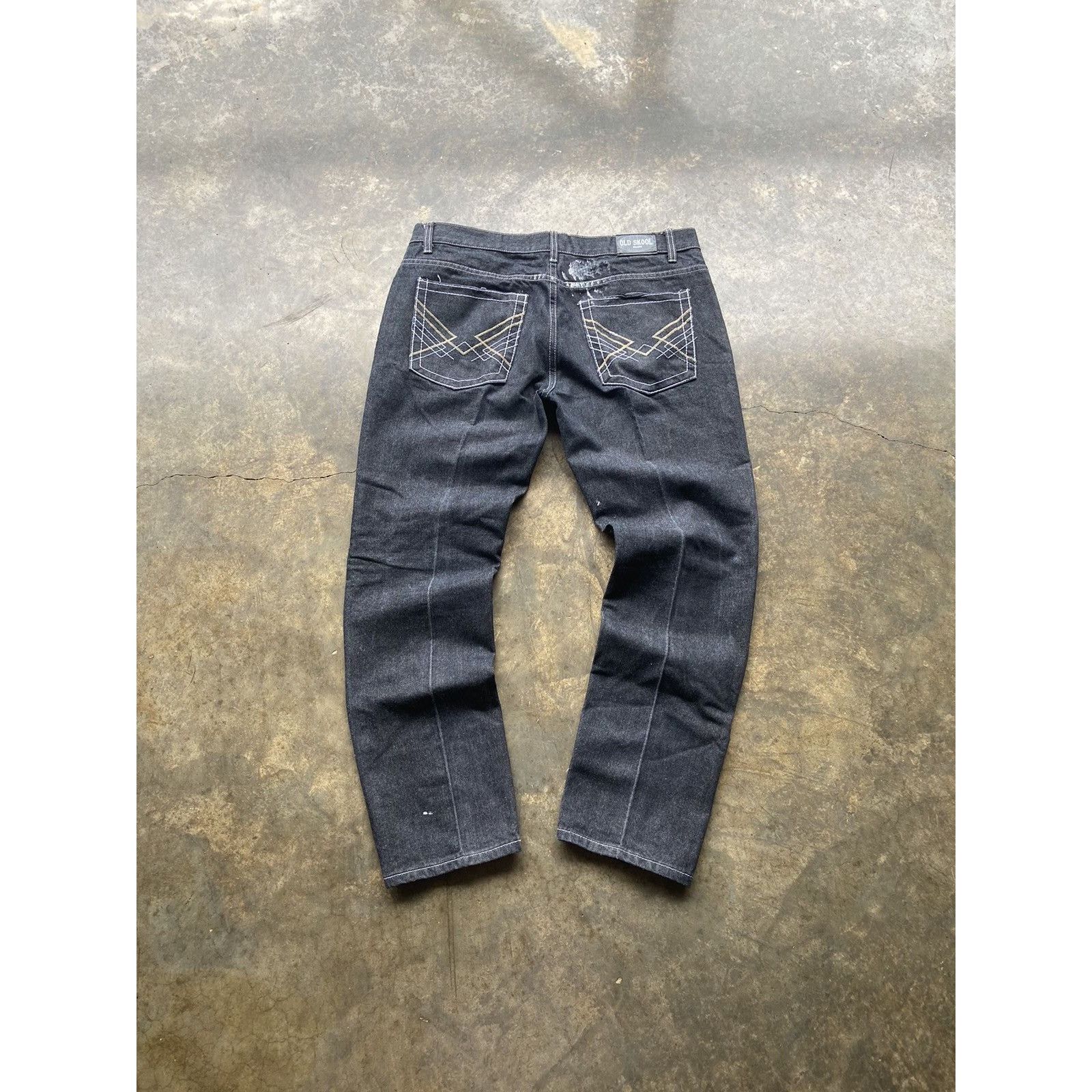 Japanese Brand × Vintage Vintage Grunge Affliction Style Embroidered Black Jeans Size US 36 / EU 52 - 1 Thumbnail