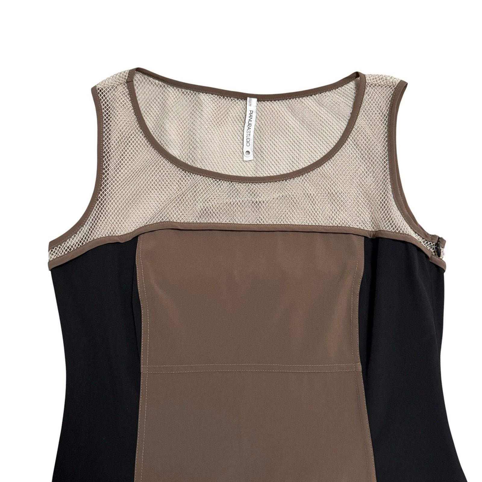 Other Pianura Studio Sleeveless Dress Color Block Mesh IT 46 Size L / US 10 / IT 46 - 3 Thumbnail