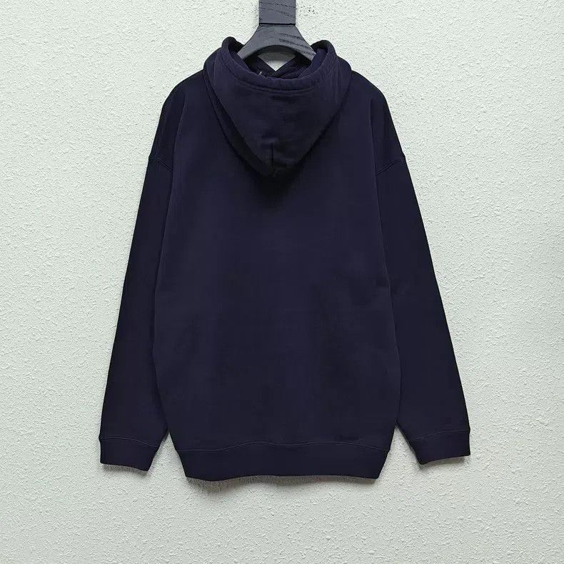 Balenciaga Balenciaga Double B Embroidered Deep Blue Washed Hoodie Size US S / EU 44-46 / 1 - 2 Thumbnail