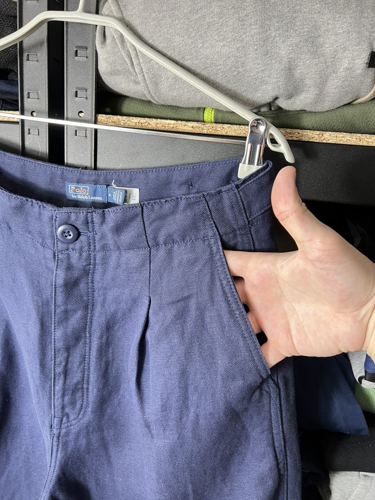 Polo Ralph Lauren Polo Ralph Lauren Pleated Linen Blend Twill Pants Navy Women Size 28" / US 6 / IT 42 - 6 Thumbnail