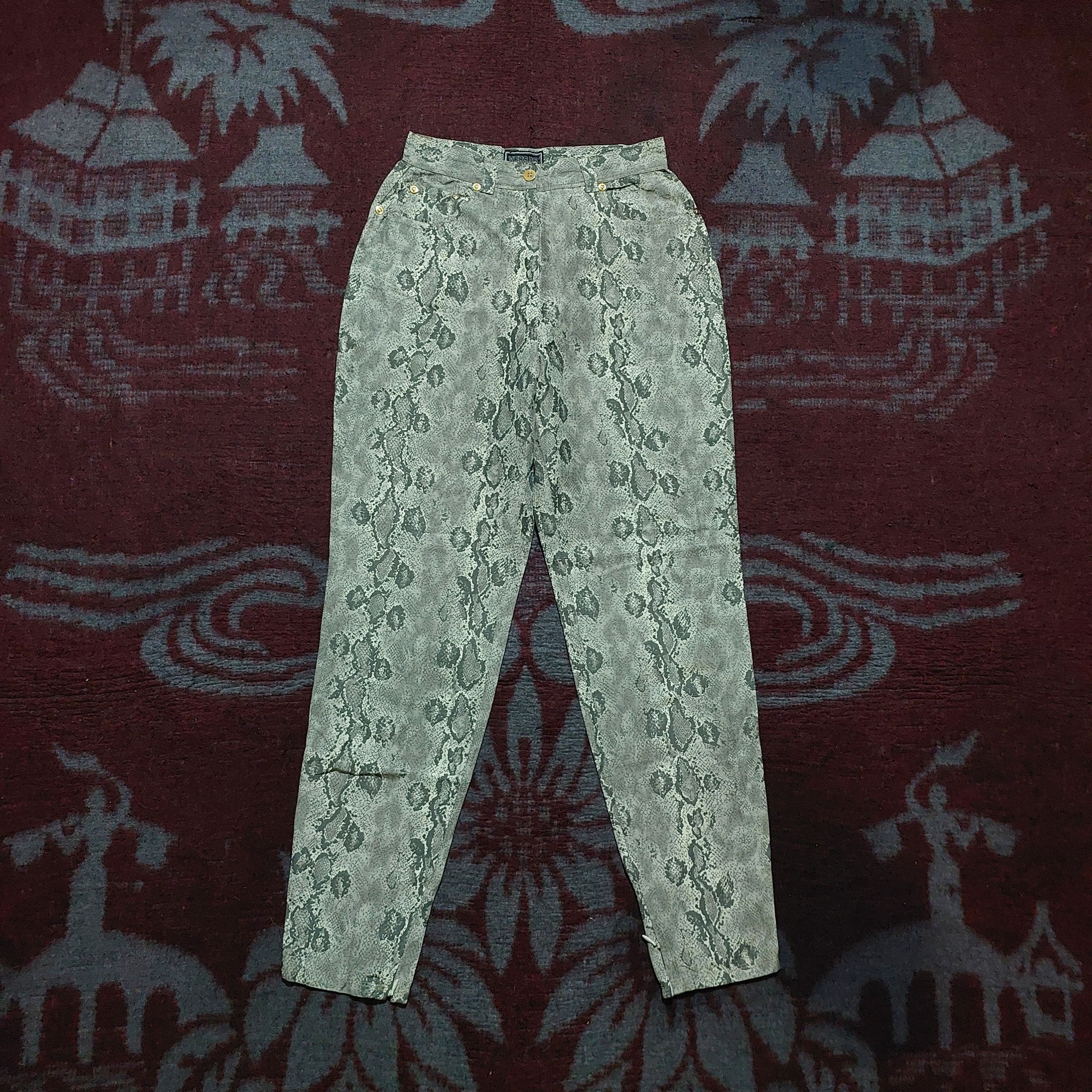 Versus Versace Versace phyton skin pattern zipp leg pants Size 26" / US 2 / IT 38 - 1 Thumbnail