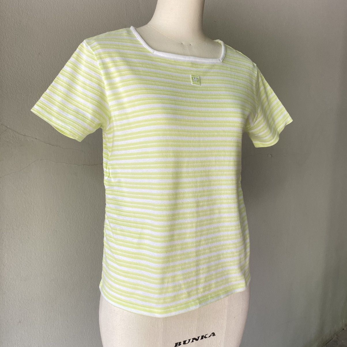 Courreges Courreges Lime Green Striped Short Sleeve Tee Size XS / US 0-2 / IT 36-38 - 15 Thumbnail