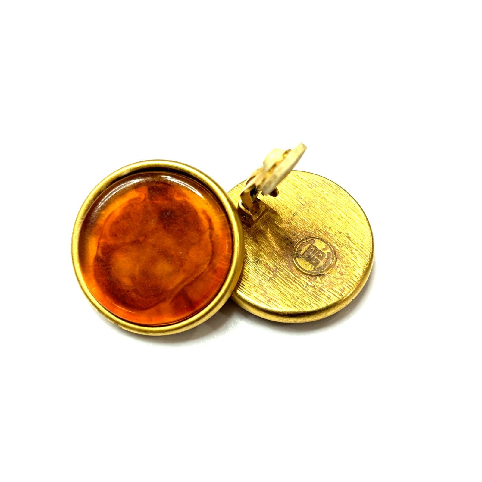 Givenchy GIVENCHY Vintage Paris New York Button Faux Amber Earrings Size ONE SIZE - 3 Thumbnail