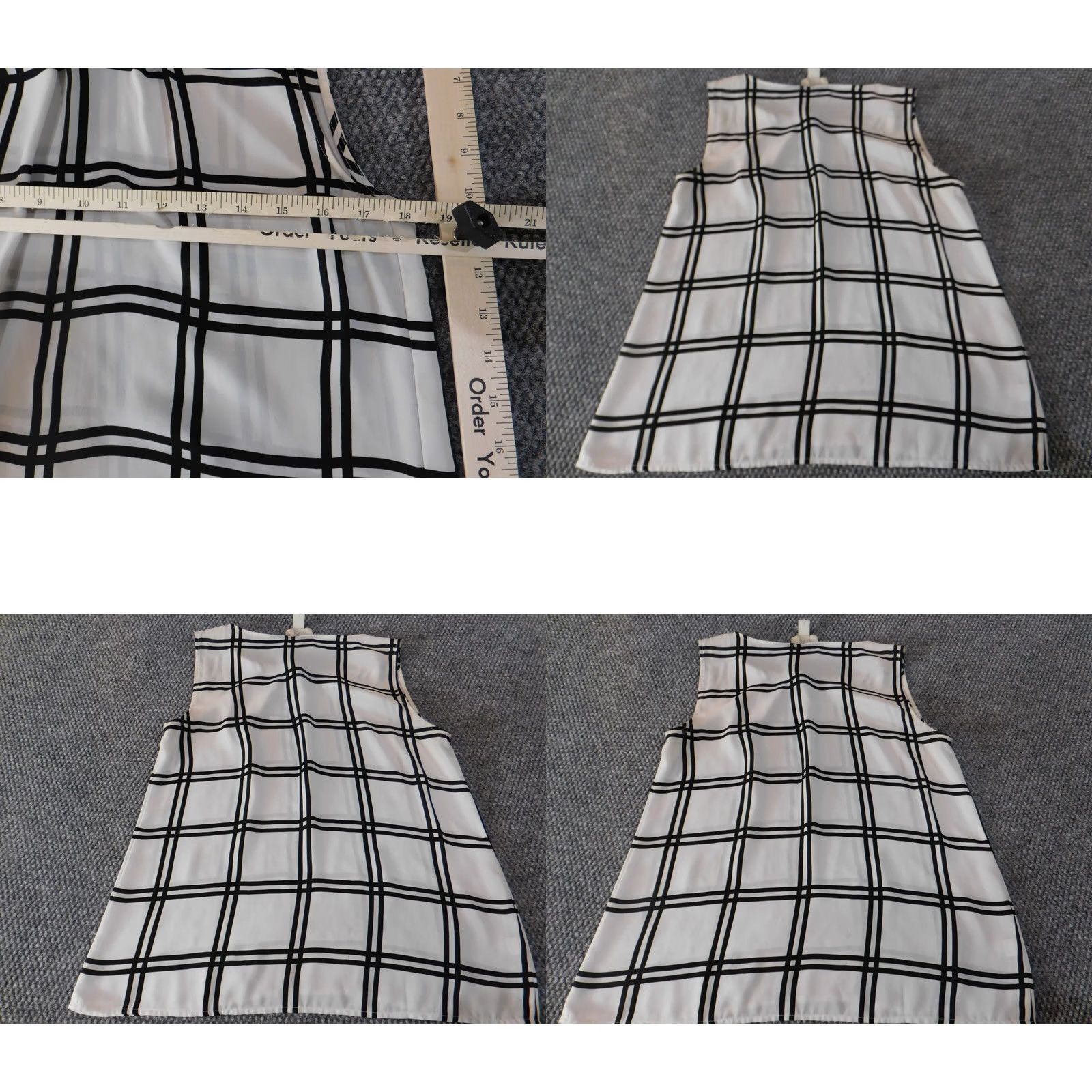 Loft Loft Blouse White Plaid Women Sleeveless Button-Down Collared Knit Polyester Regular Small Casual Modern Lightweight Stretch Shirt Top 90s? Size S / US 4 / IT 40 - 8 Thumbnail