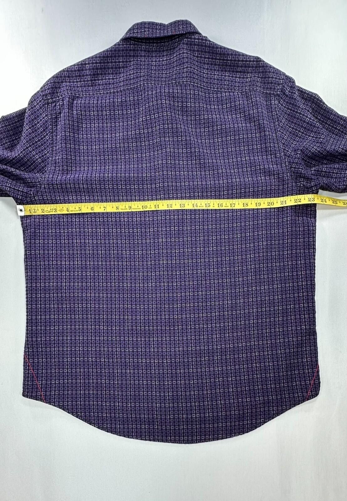 Italia Independent Vintage Italia 100% Cotton Checked Button Up Purple Mens L Size US L / EU 52-54 / 3 - 4 Thumbnail