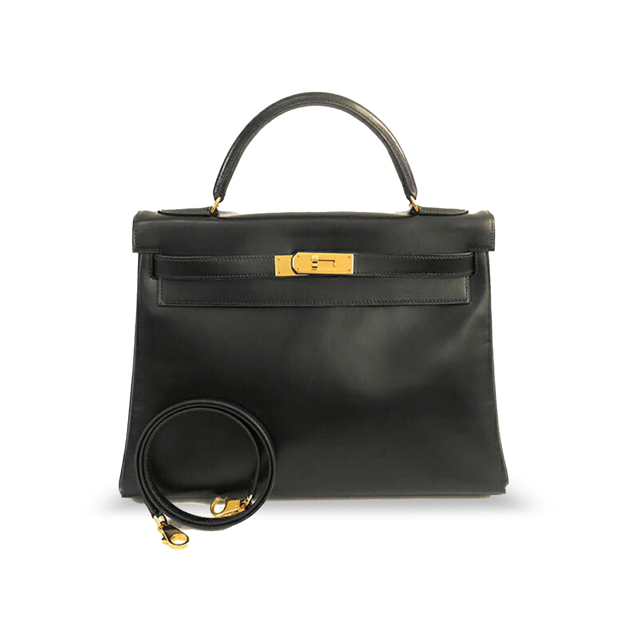 Hermès Box Calf Kelly Retourne 32 Black