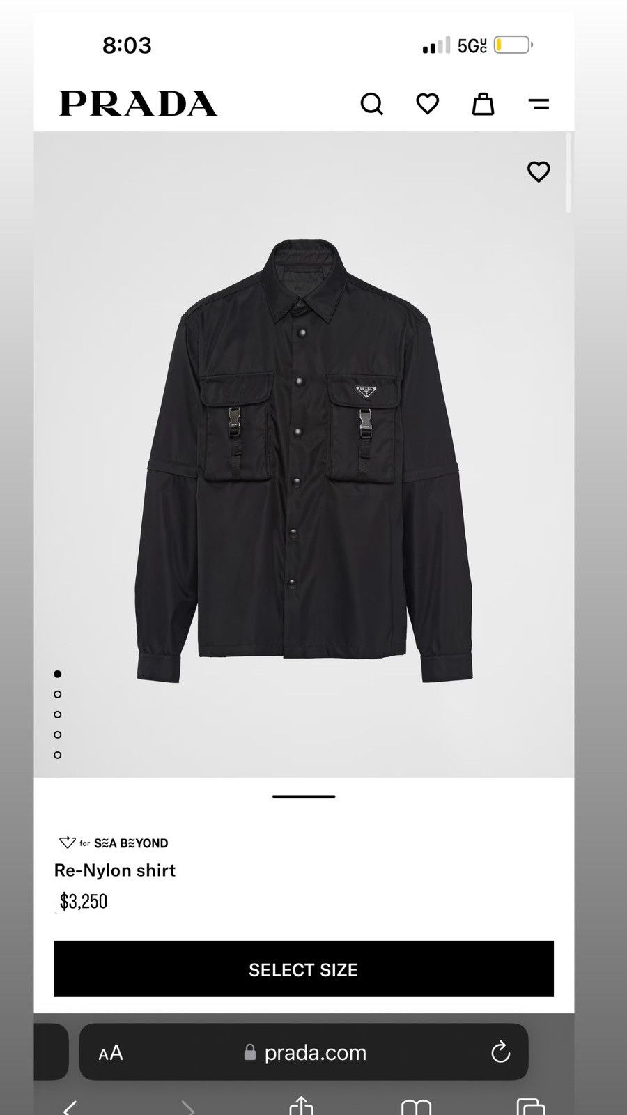Prada Re-Nylon Prada Jacket/Shirt Size US L / EU 52-54 / 3 - 7 Thumbnail