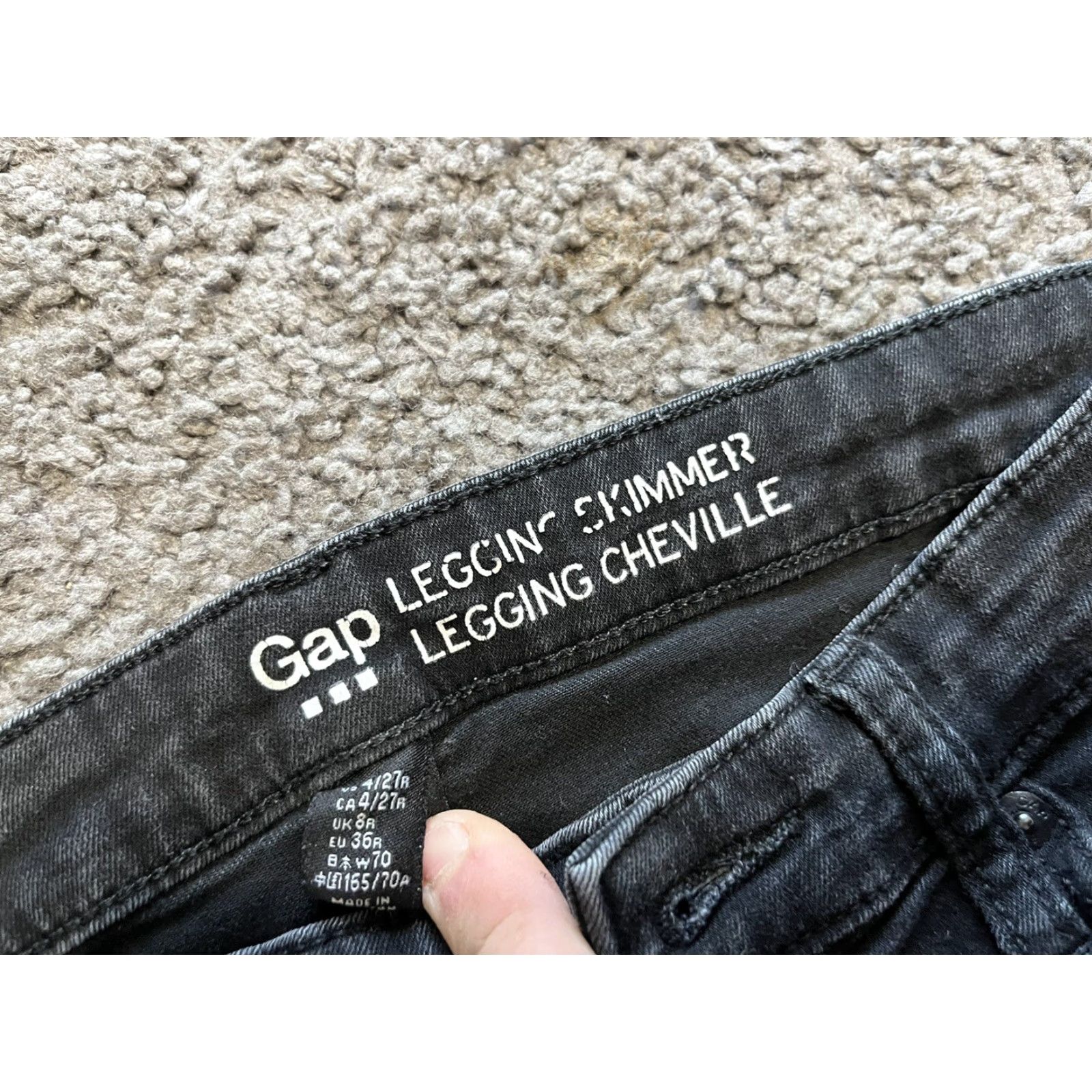 Gap Gap Jeans Womens Skinny Skimmer Black Denim Zip Ankle Stretch 27in Inseam Mid Rise Regular Fit Size 4 Womens Gap 1969 Size 27" / US 4 / IT 40 - 5 Thumbnail