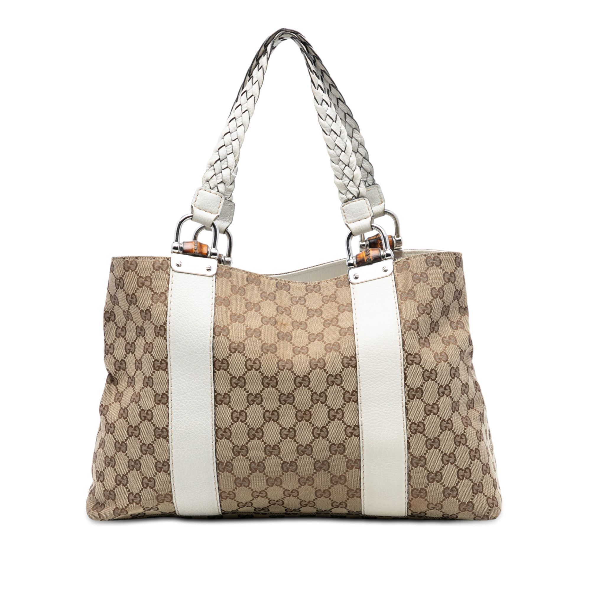 Gucci Gucci Medium GG Canvas Bamboo Libeccio Tote Size ONE SIZE - 1 Thumbnail