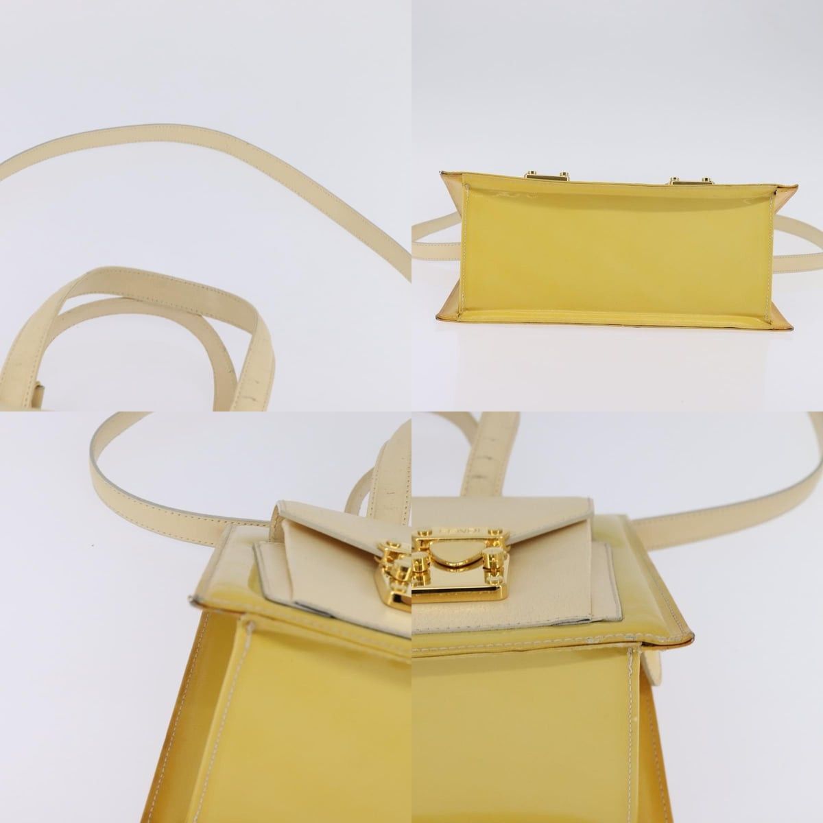 Fendi FENDI Hand Bag Patent Leather Yellow Gold Size ONE SIZE - 10 Thumbnail