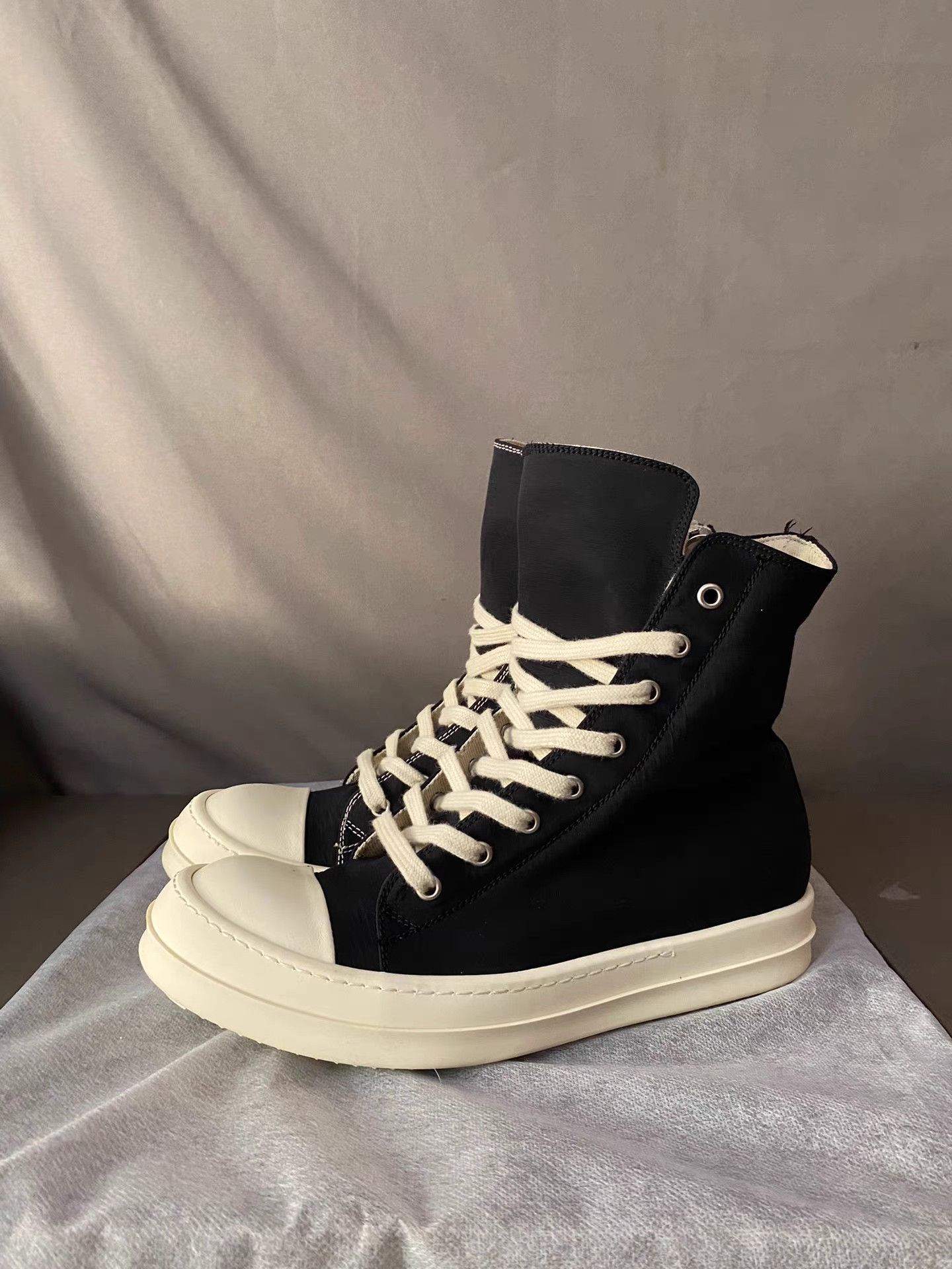 Rick Owens Rick Owens DRKSHDW satin mismatched sneakers Size US 6.5 / EU 39-40 - 1 Thumbnail