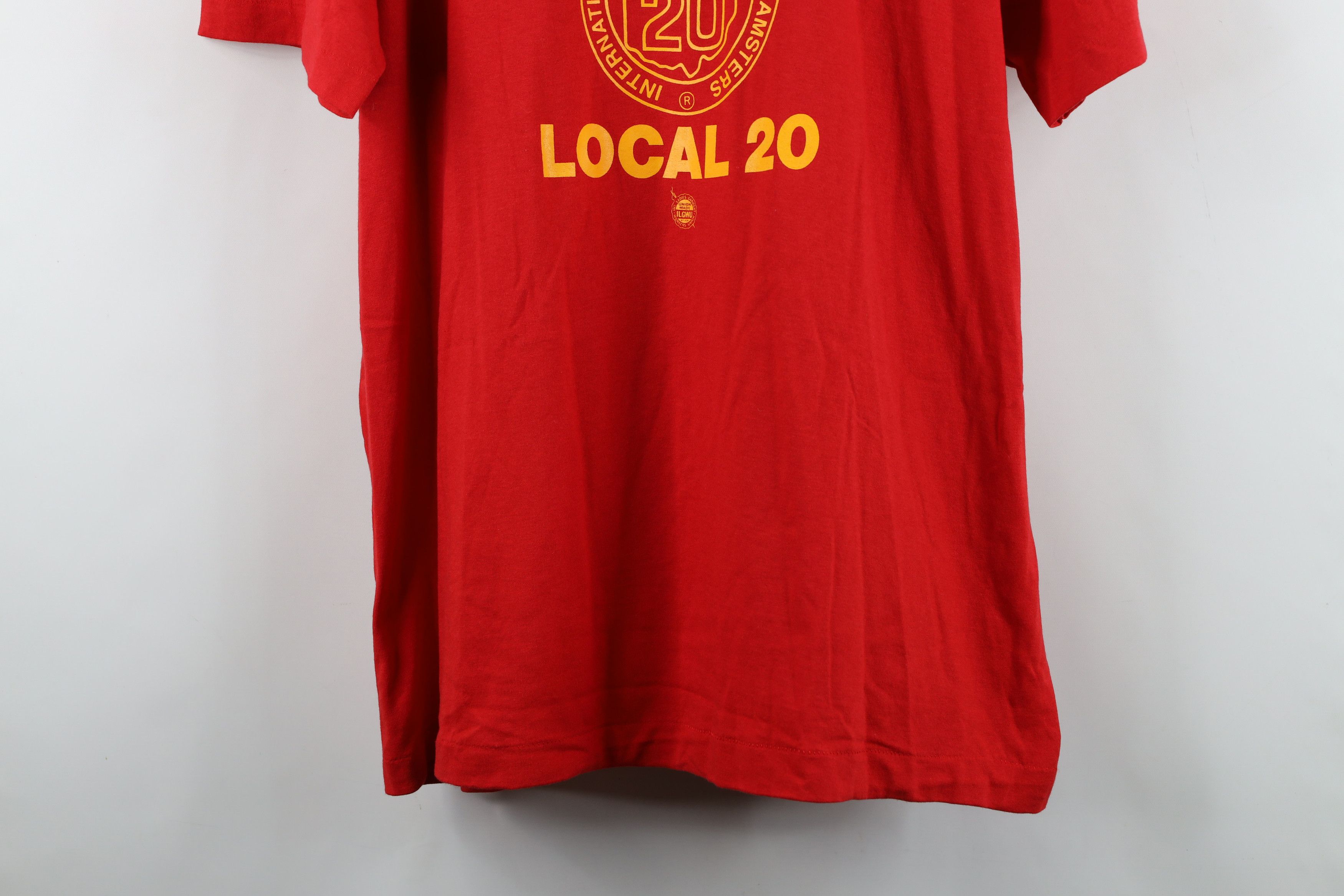 Vintage Vintage 90s Union Local 20 Short Sleeve T-Shirt Red USA Size US XXL / EU 58 / 5 - 3 Thumbnail